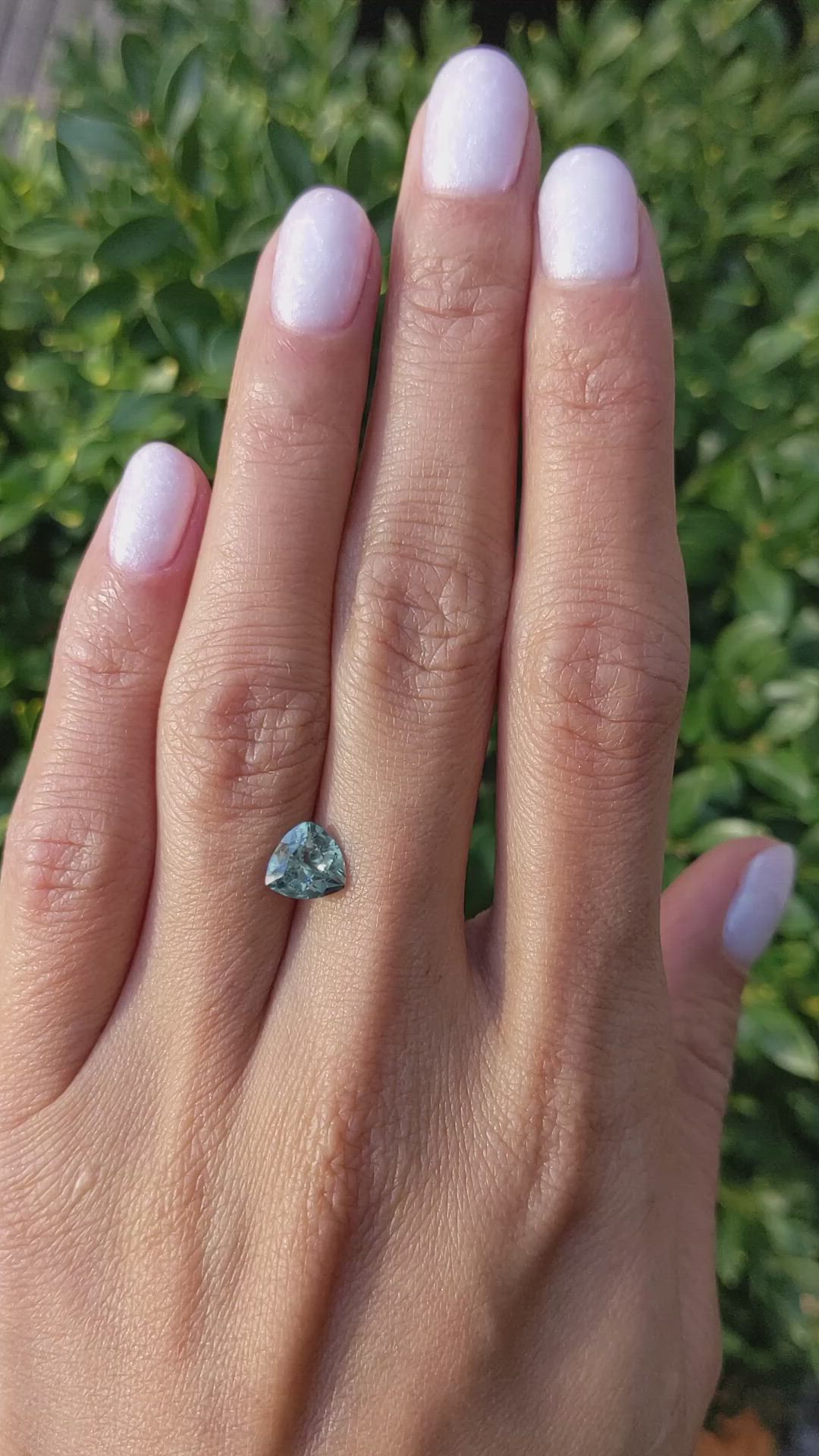 1.58 Ct. Greenish Blue Sapphire from Montana Size Video