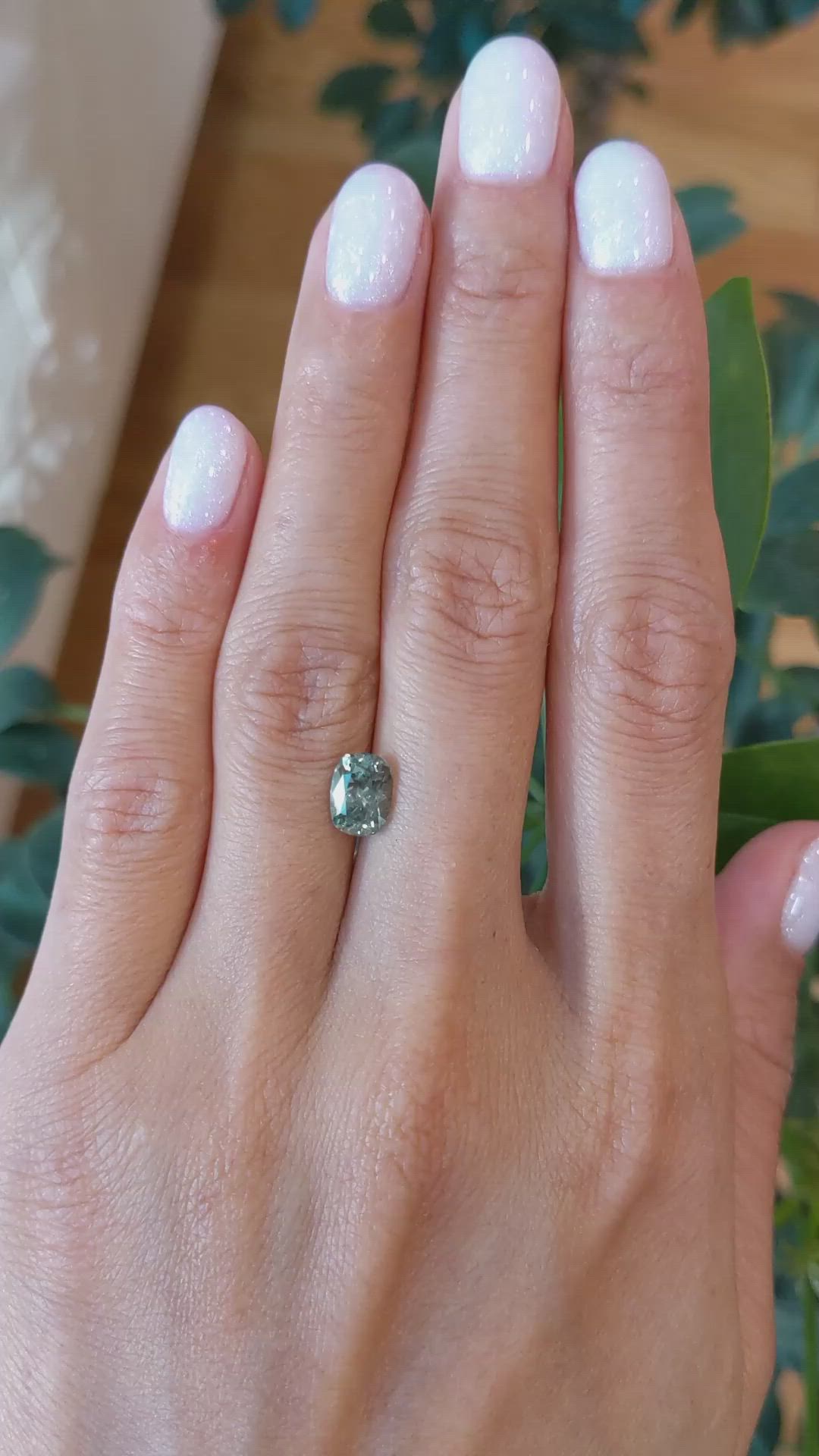 1.61 Ct. Green Sapphire from Montana Size Video