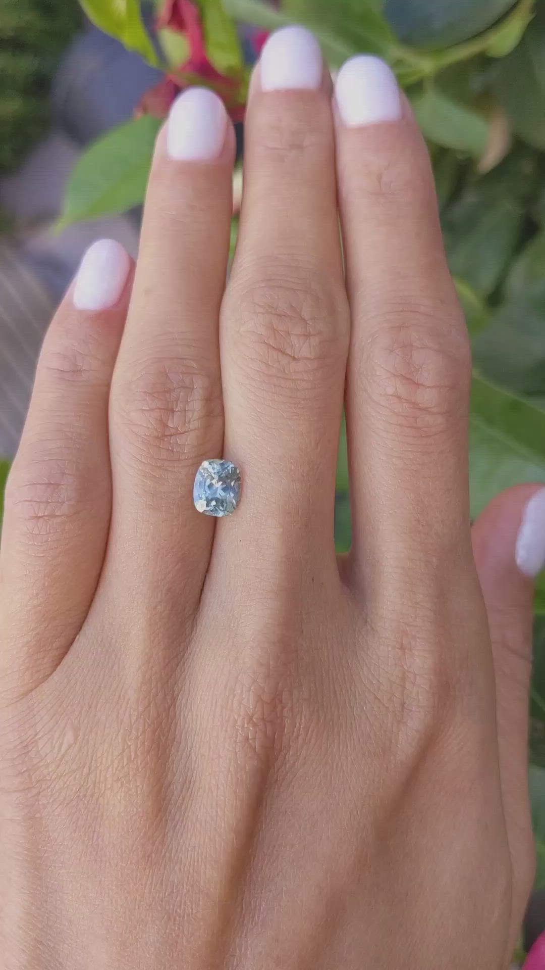 1.64 Ct. Greenish Blue Sapphire from Montana Size Video