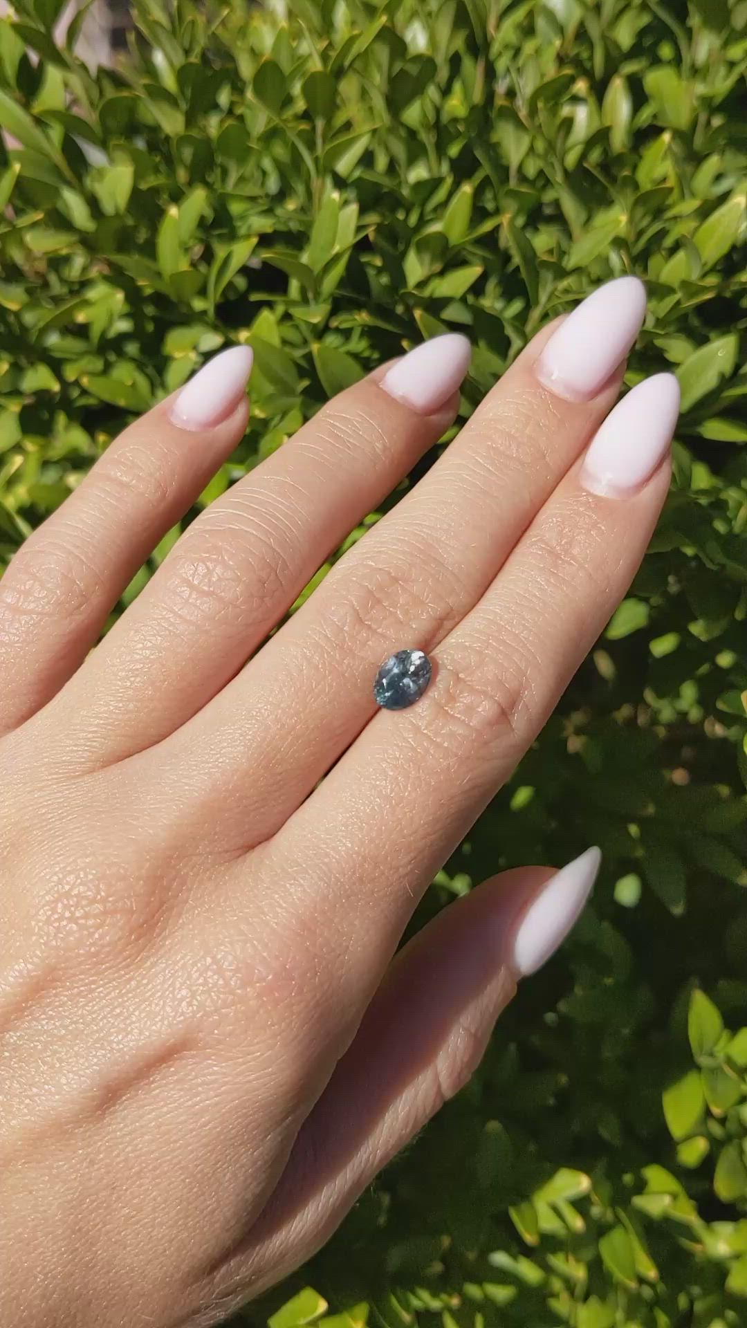 1.63 Ct. Bluish Green Sapphire from Montana Size Video