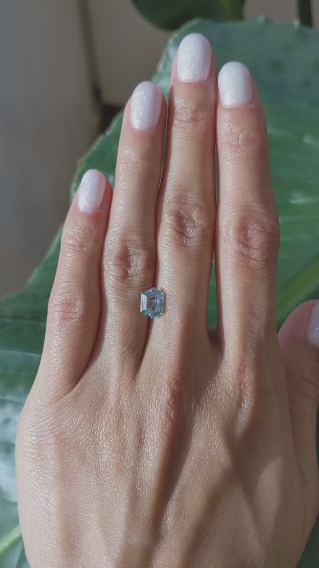 1.68 Ct. Greenish Blue Sapphire from Montana Size Video