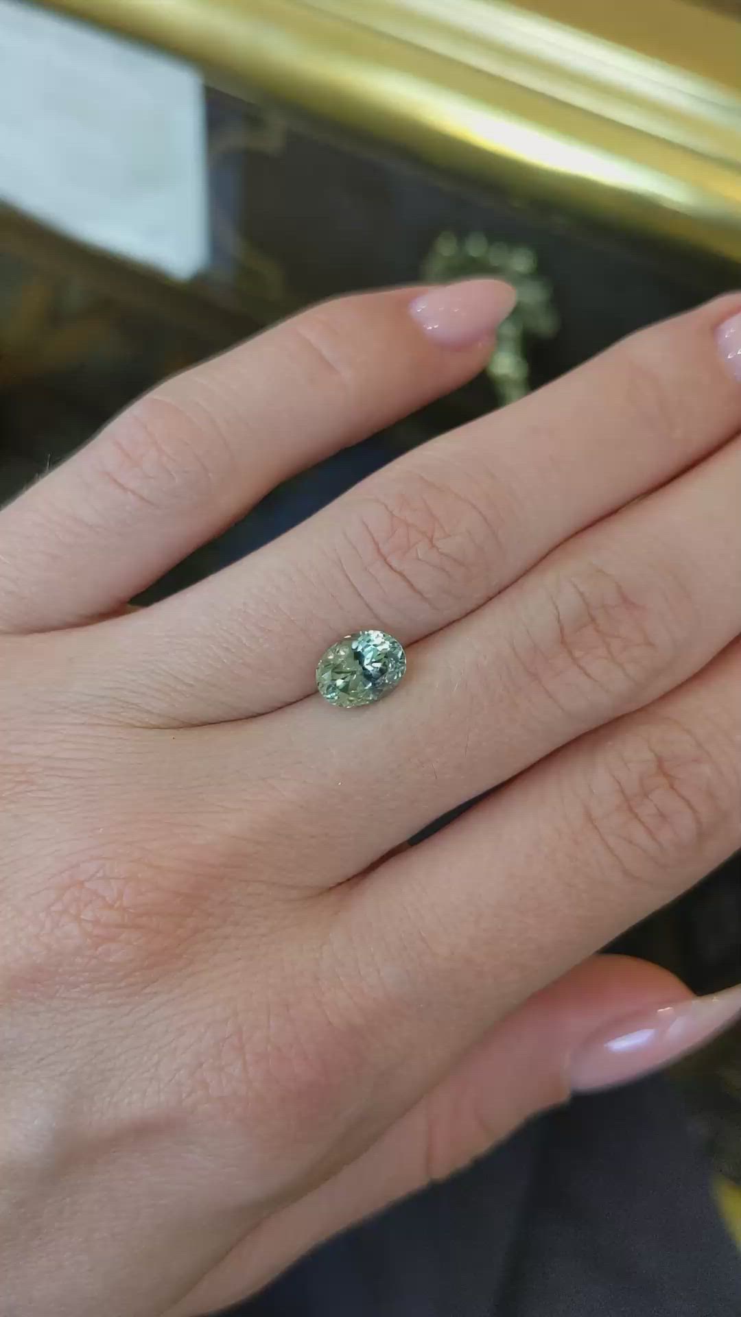 1.74 Ct. Green Sapphire from Montana Size Video