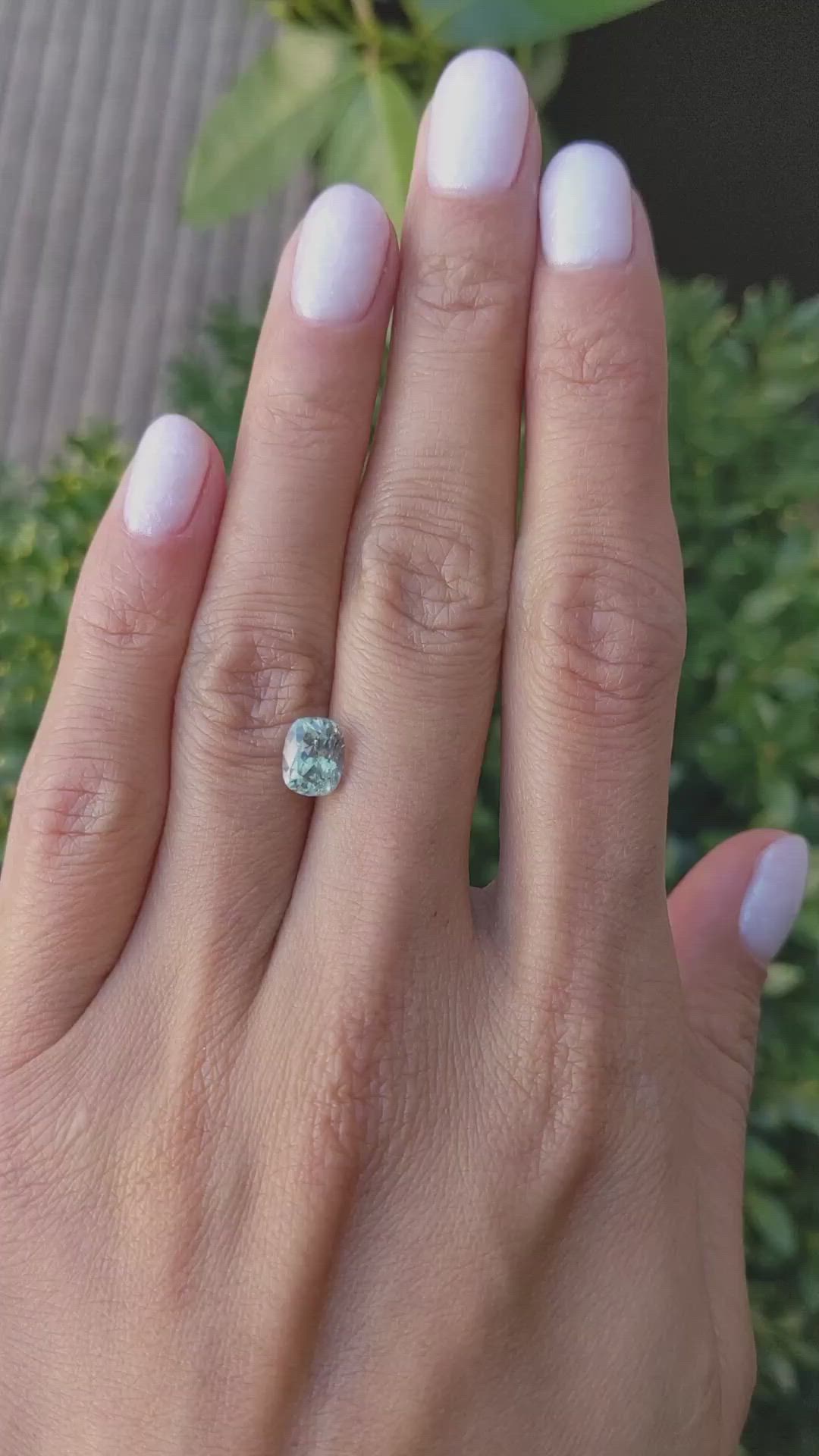 1.78 Ct. Bluish Green Sapphire from Montana Size Video