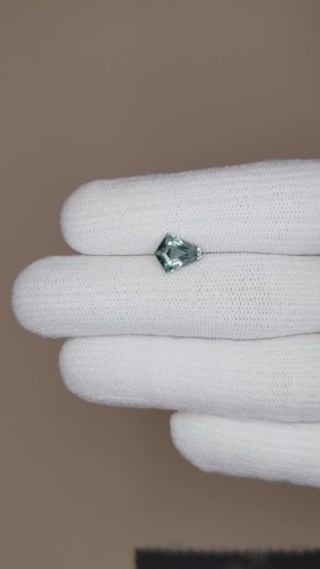 1.81 Ct. Greenish Blue Sapphire from Montana Size Video