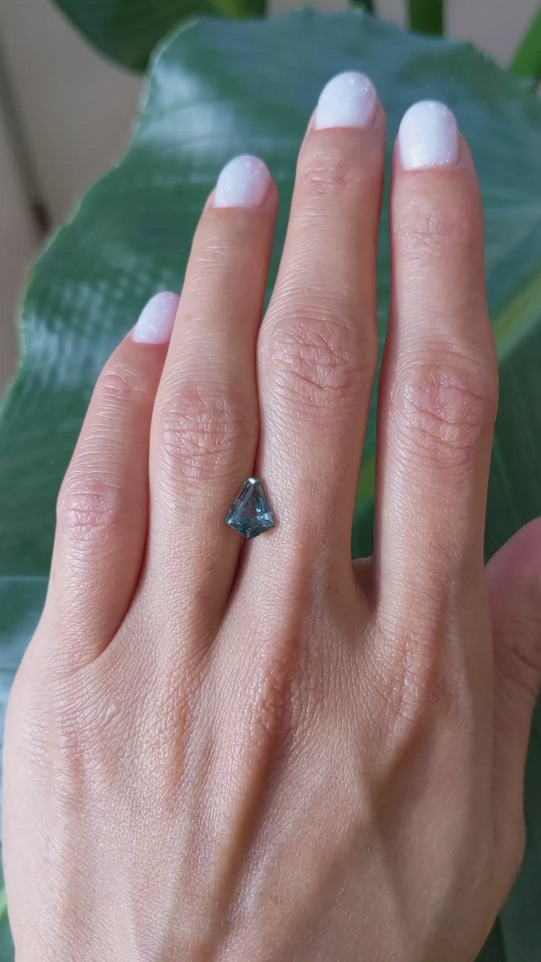 1.81 Ct. Greenish Blue Sapphire from Montana Size Video