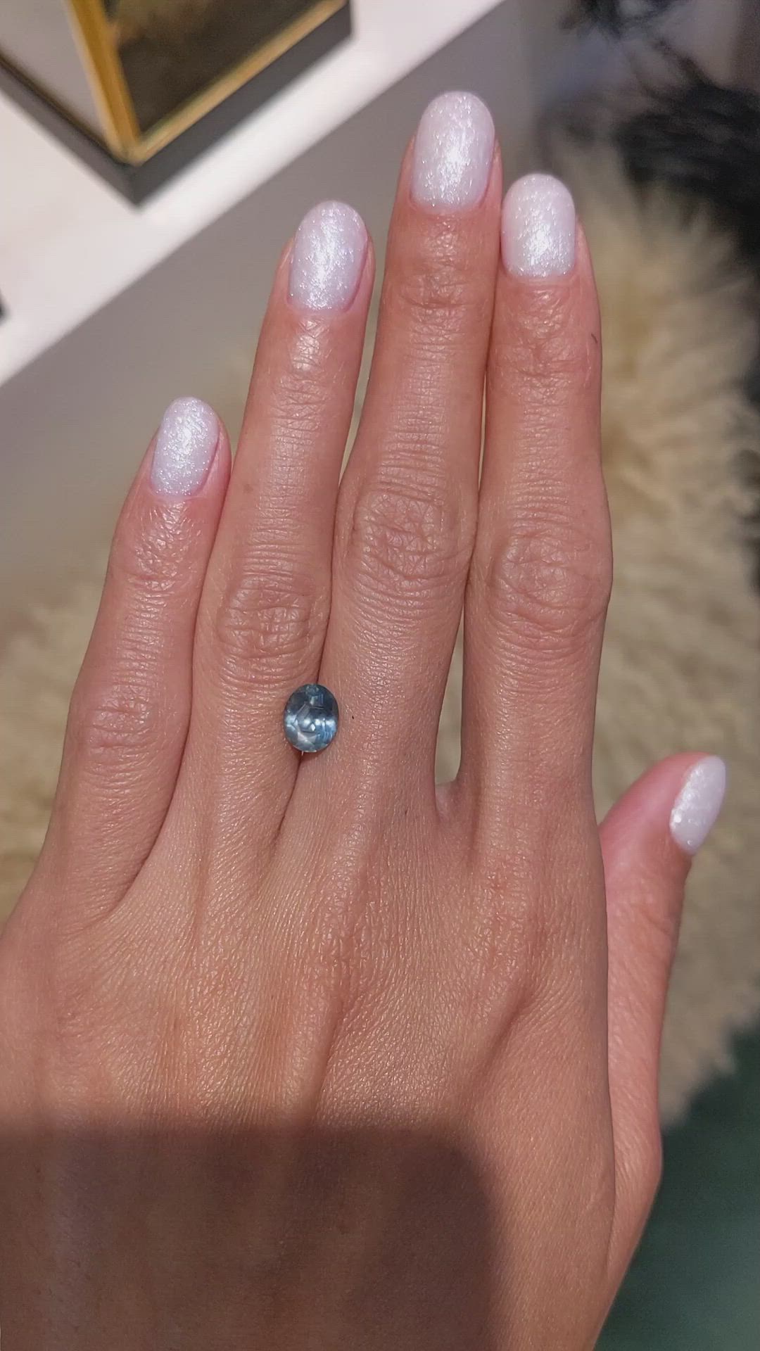 1.92 Ct. Bluish Green Sapphire from Montana Size Video