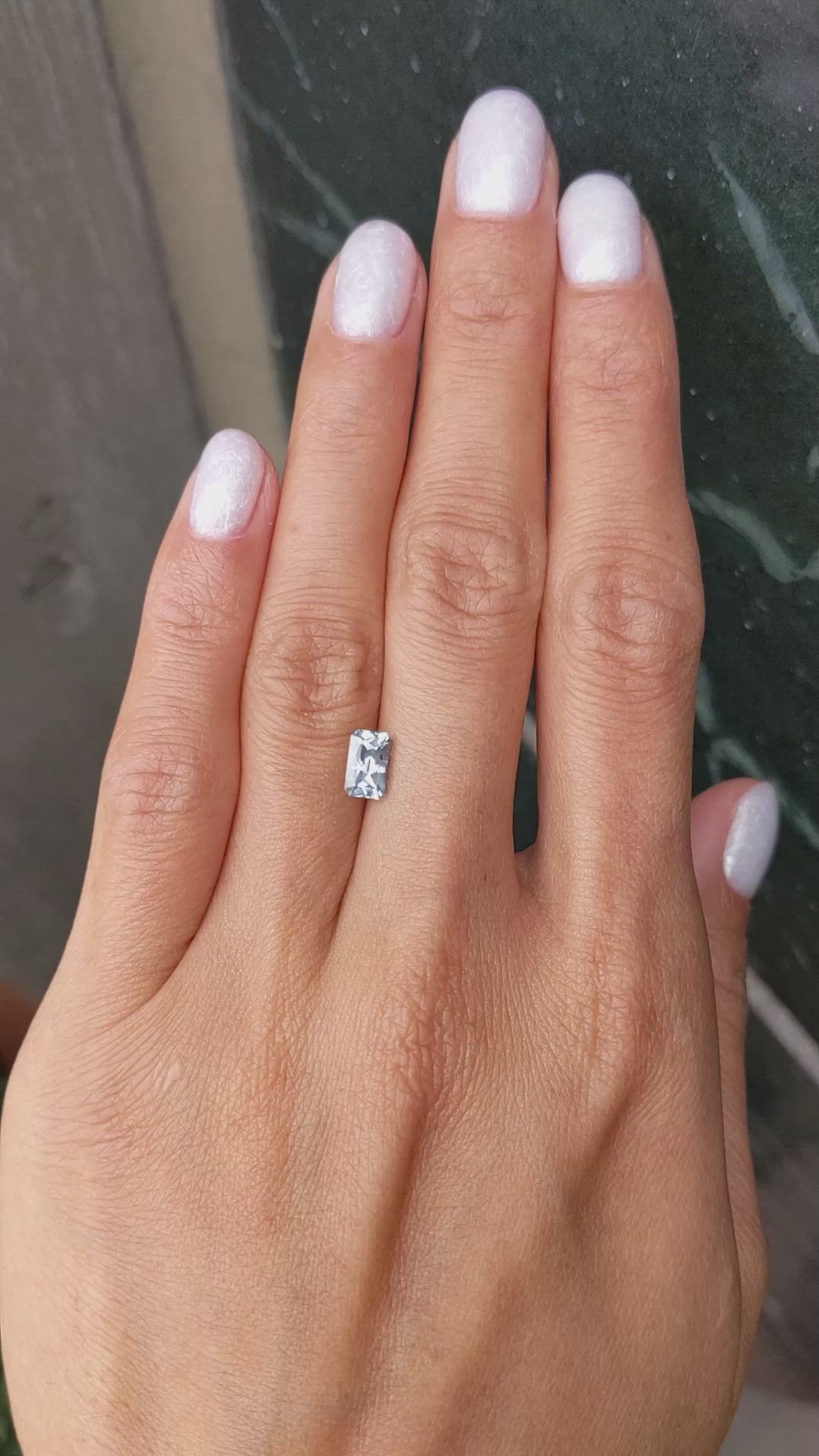 1.06 Ct. Greyish Blue Sapphire from Montana Size Video