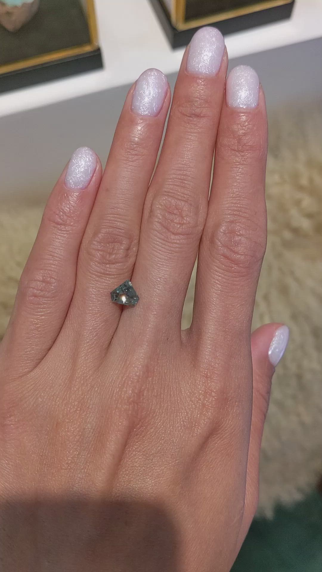 1.26 Ct. Green Sapphire from Montana Size Video