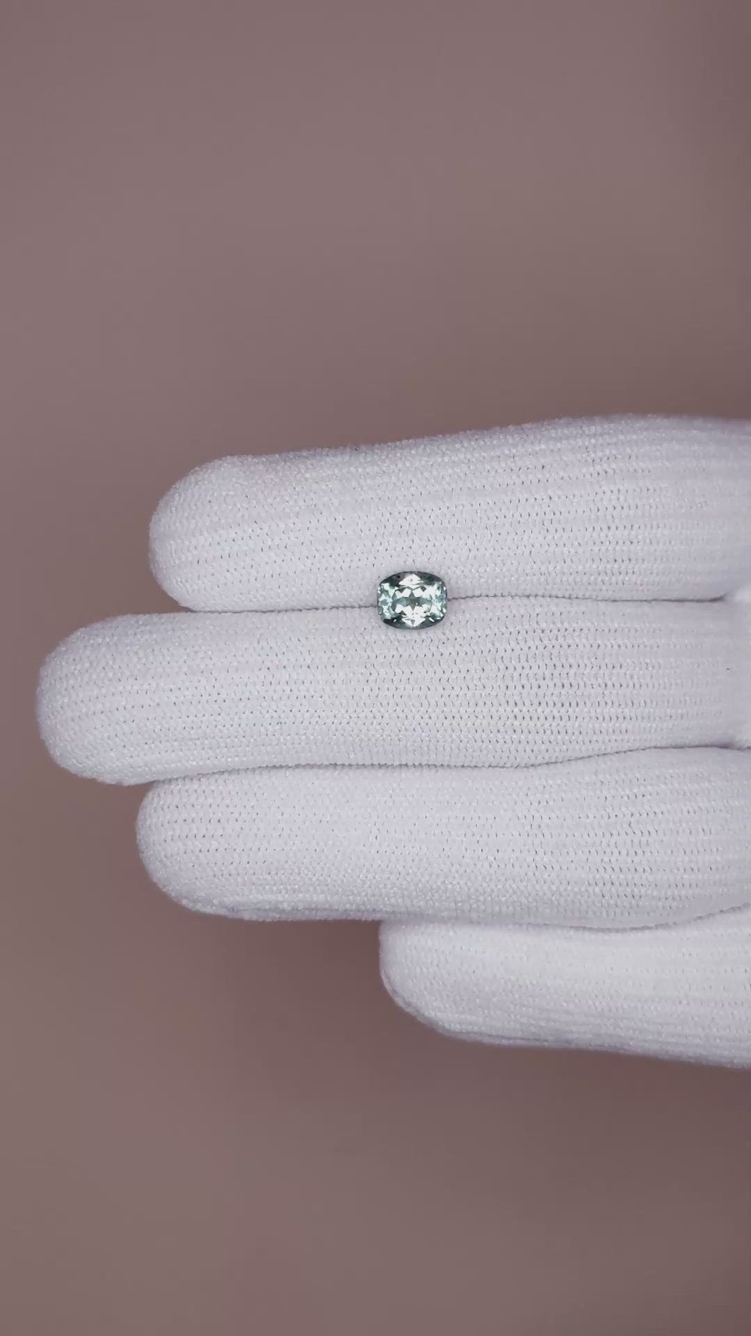 1.33 Ct. Greyish Blue Sapphire from Montana Size Video