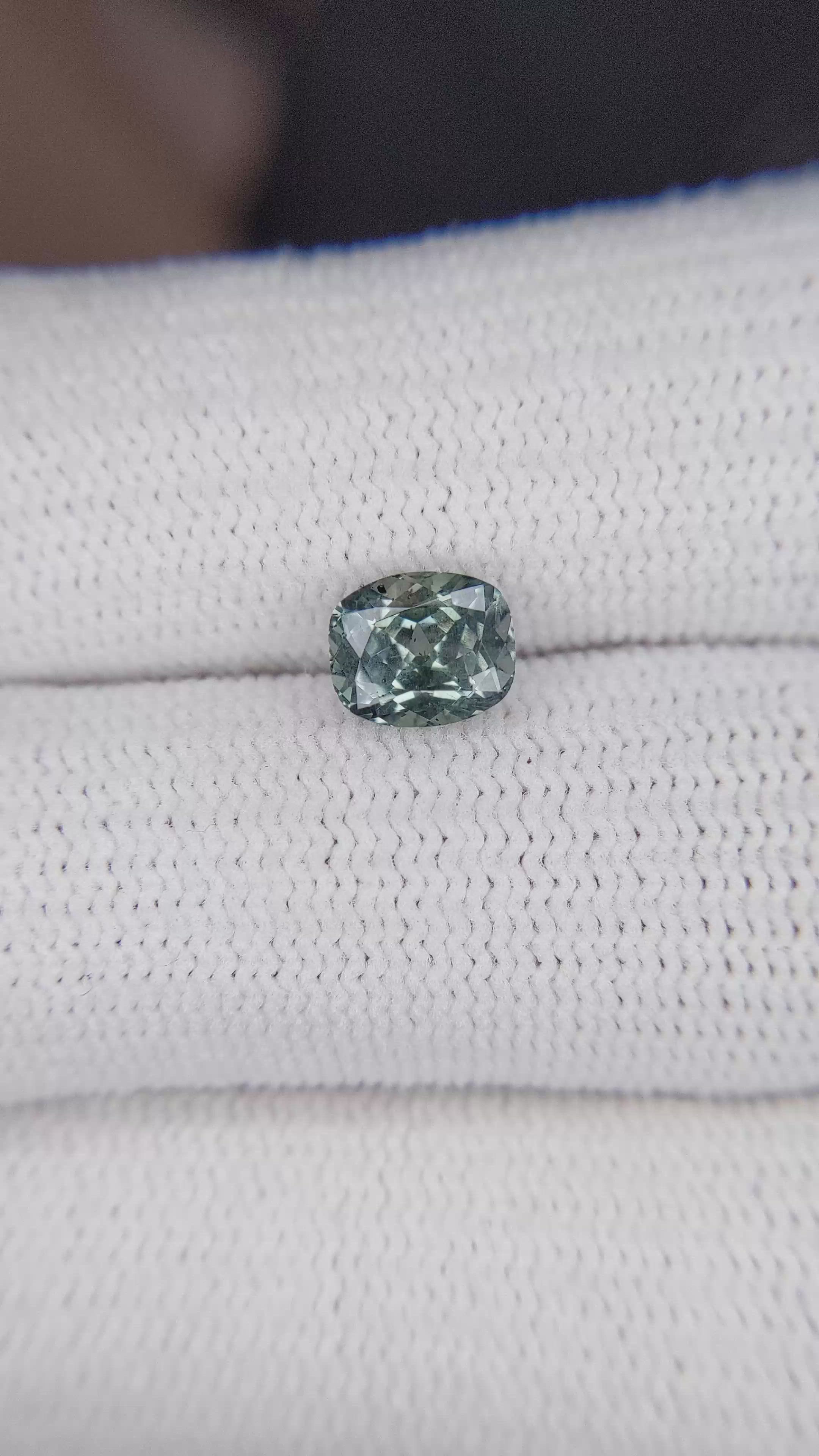 1.33 Ct. Greyish Blue Sapphire from Montana Size Video
