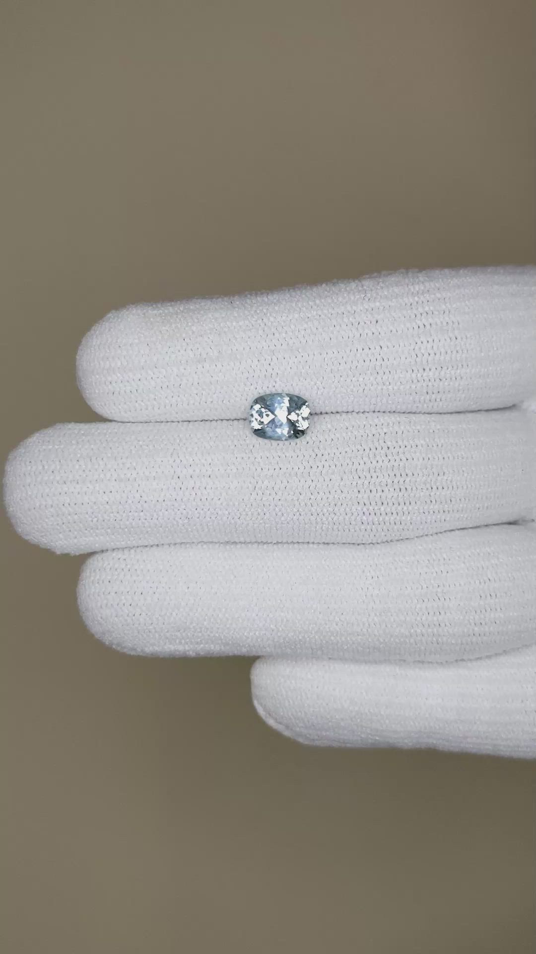1.35 Ct. Greyish Blue Sapphire from Montana Size Video