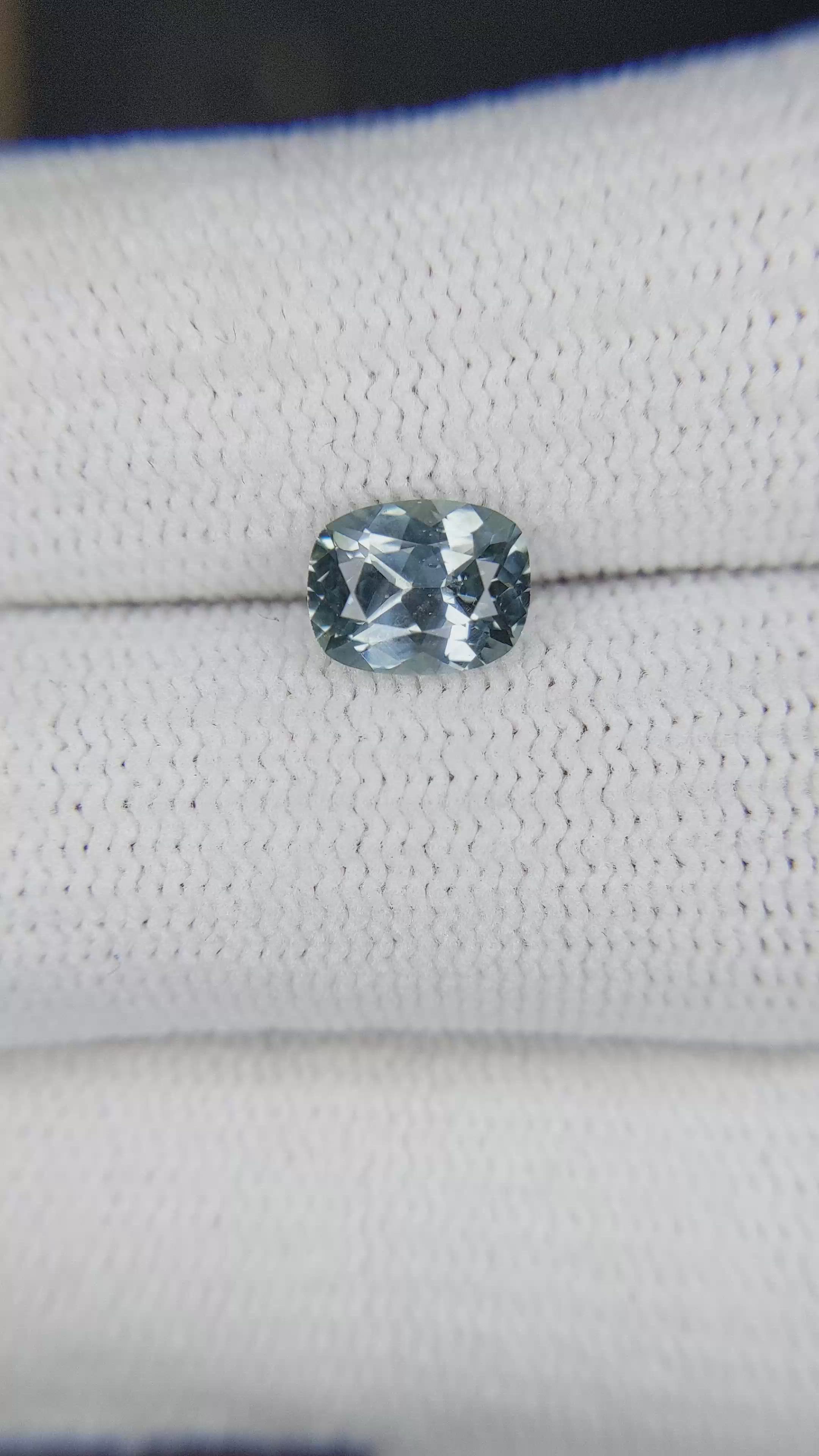1.35 Ct. Greyish Blue Sapphire from Montana Size Video