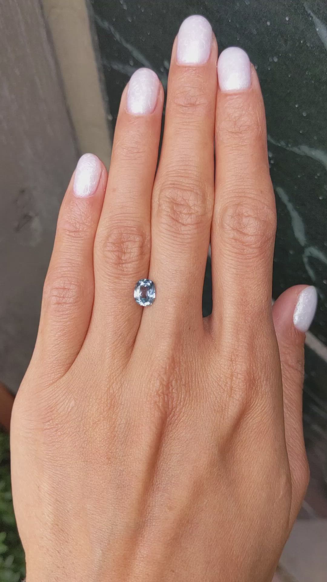 1.39 Ct. Greyish Blue Sapphire from Montana Size Video