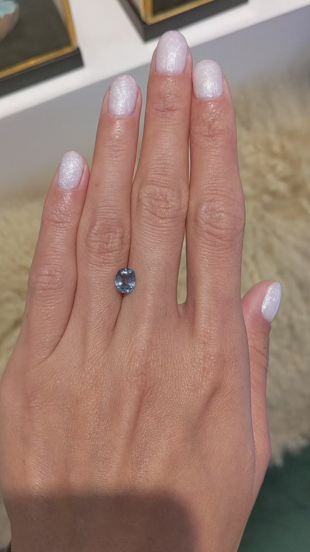 1.39 Ct. Greyish Blue Sapphire from Montana Size Video