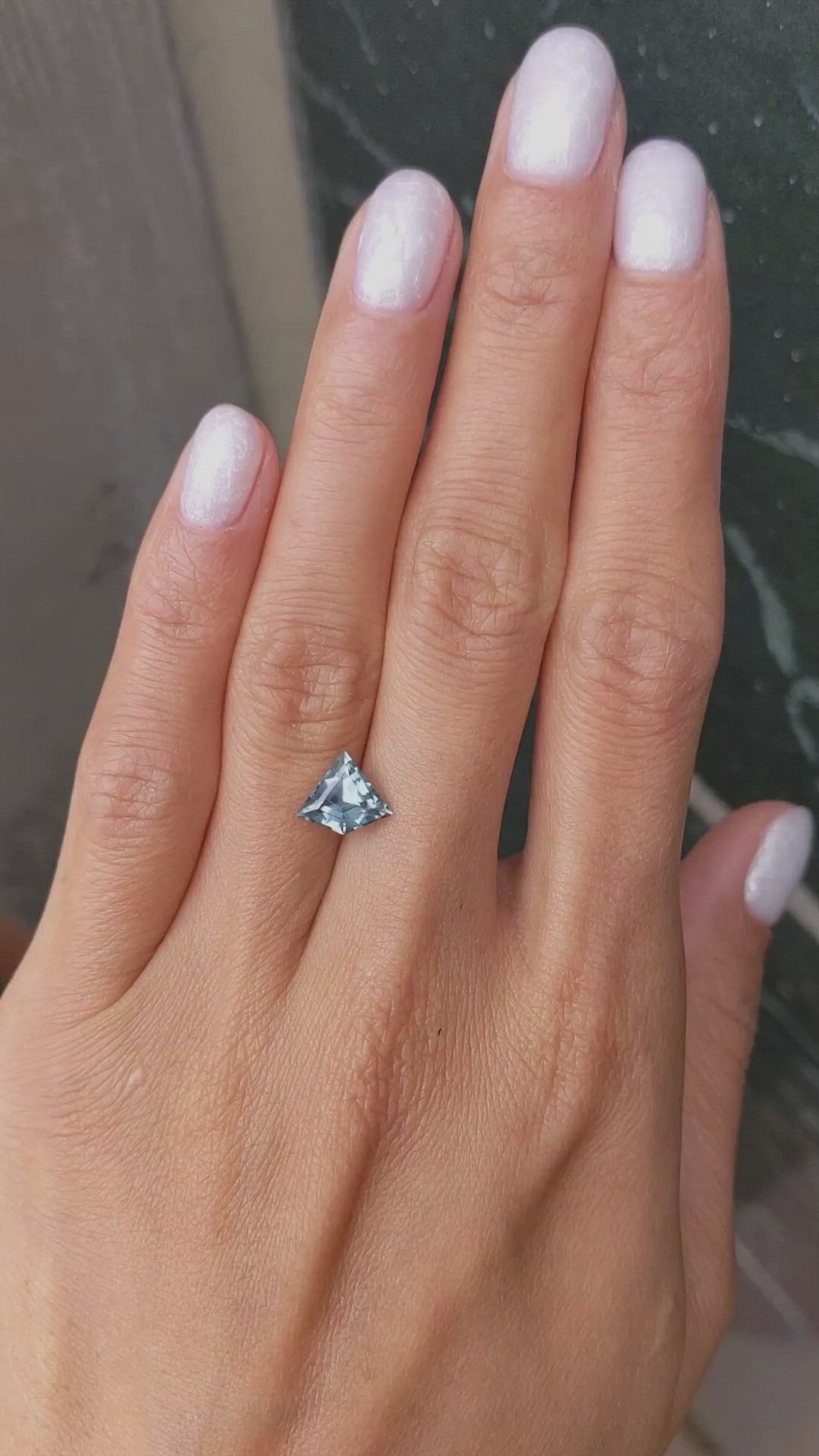 1.79 Ct. Greyish Blue Sapphire from Montana Size Video