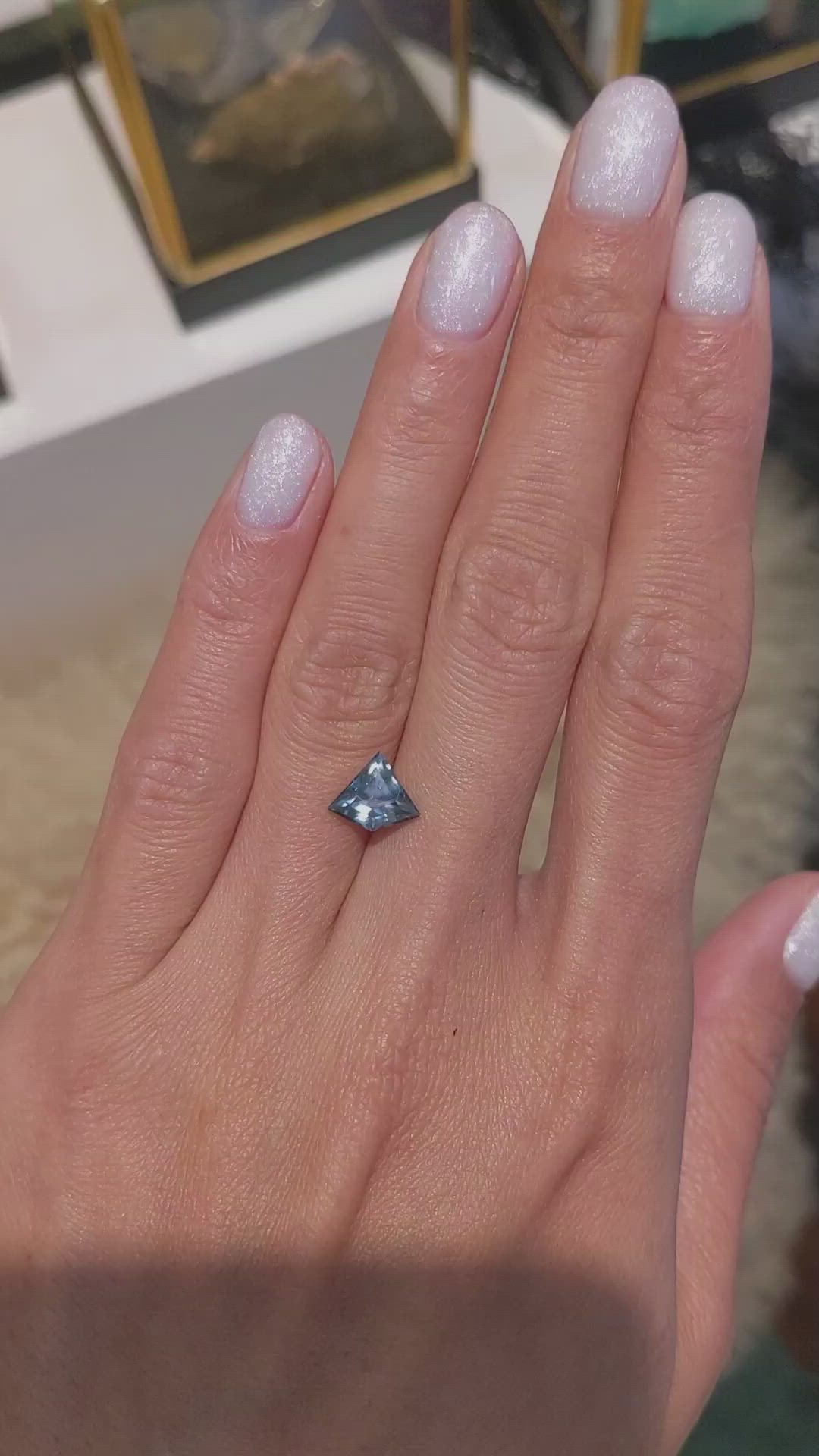 1.79 Ct. Greyish Blue Sapphire from Montana Size Video