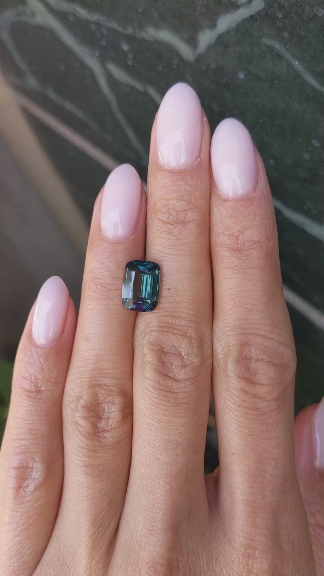 4.05 Ct. Bluish Green Sapphire from Madagascar Size Video