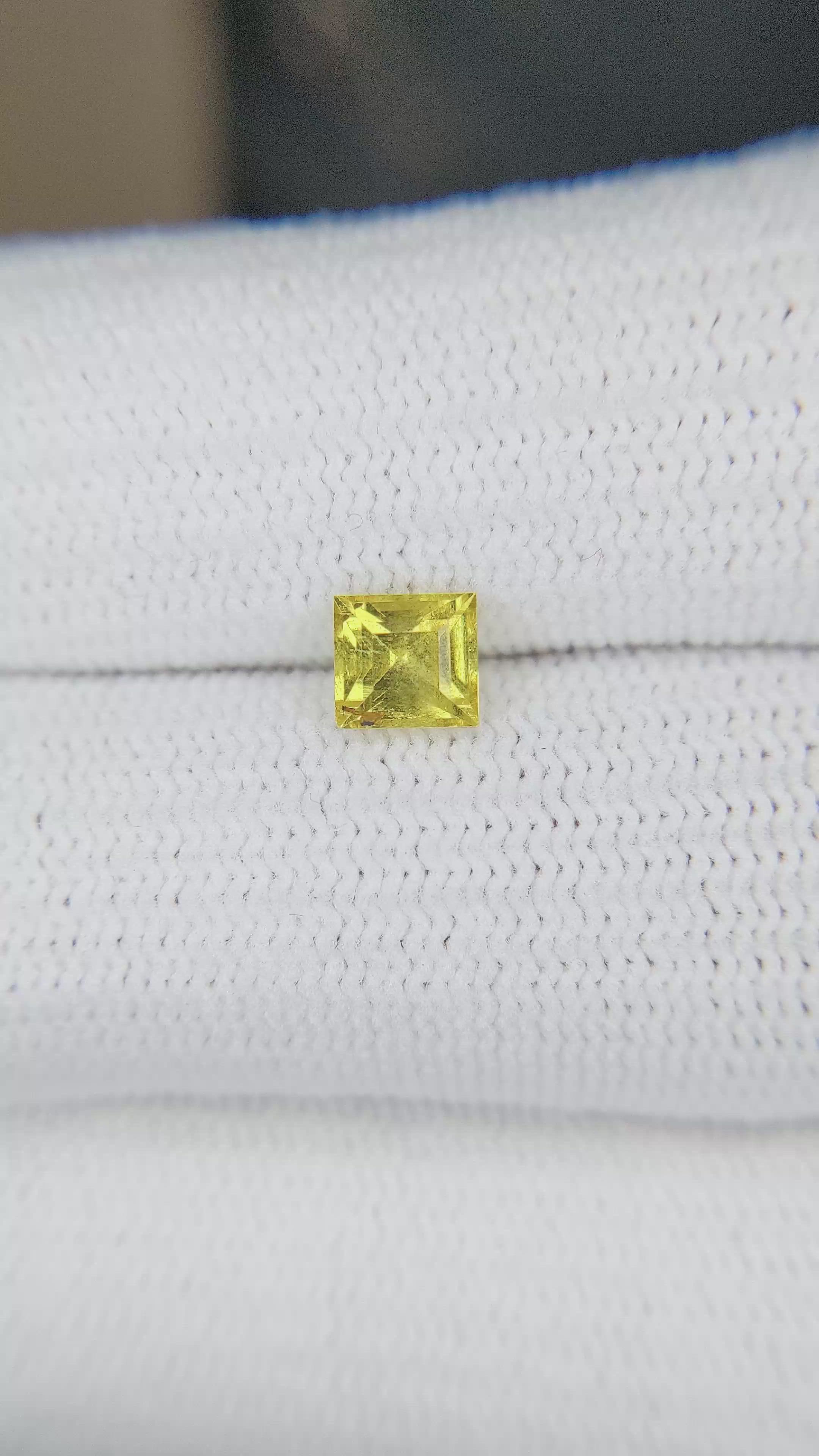 0.78 Ct. Yellow Sapphire from Ceylon (Sri Lanka) Size Video