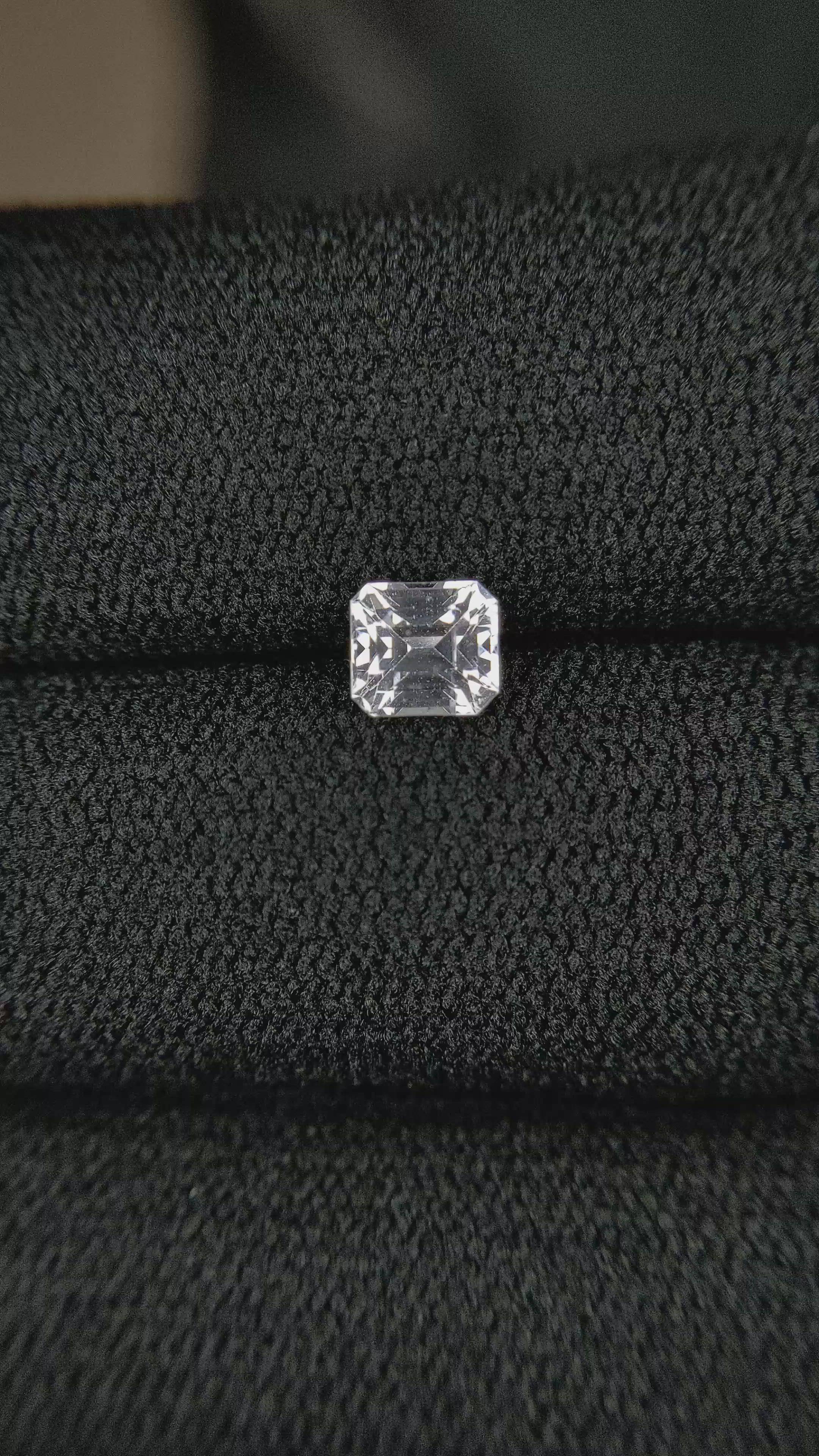 0.79 Ct. White Sapphire from Ceylon (Sri Lanka) Size Video