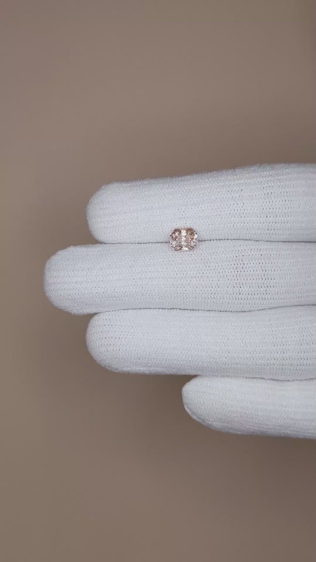 1.48 Ct. Peach Sapphire from Ceylon (Sri Lanka) Size Video