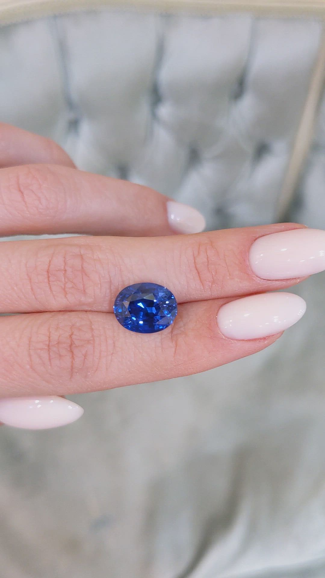 8.09 Ct. Blue Sapphire from Ceylon (Sri Lanka) Size Video