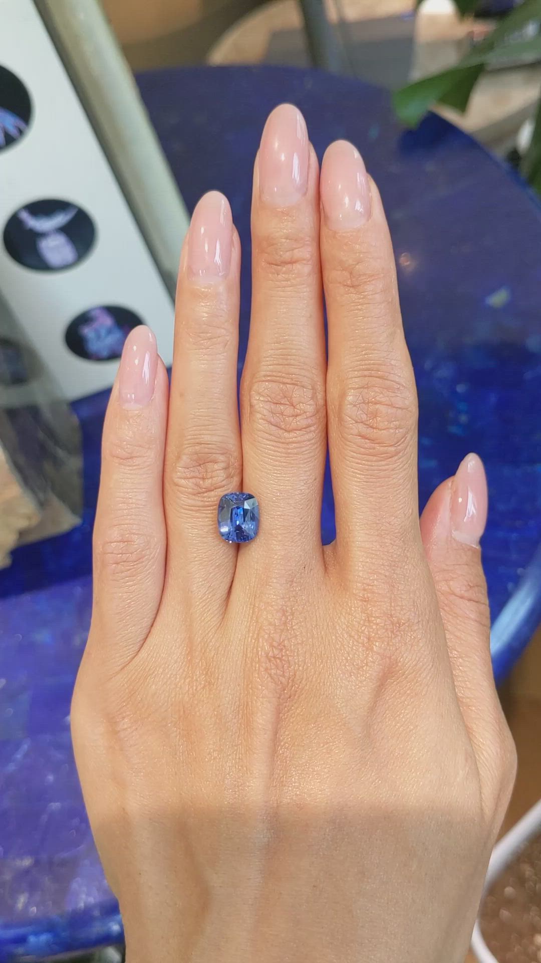 4.08 Ct. Blue Sapphire from Ceylon (Sri Lanka) Size Video
