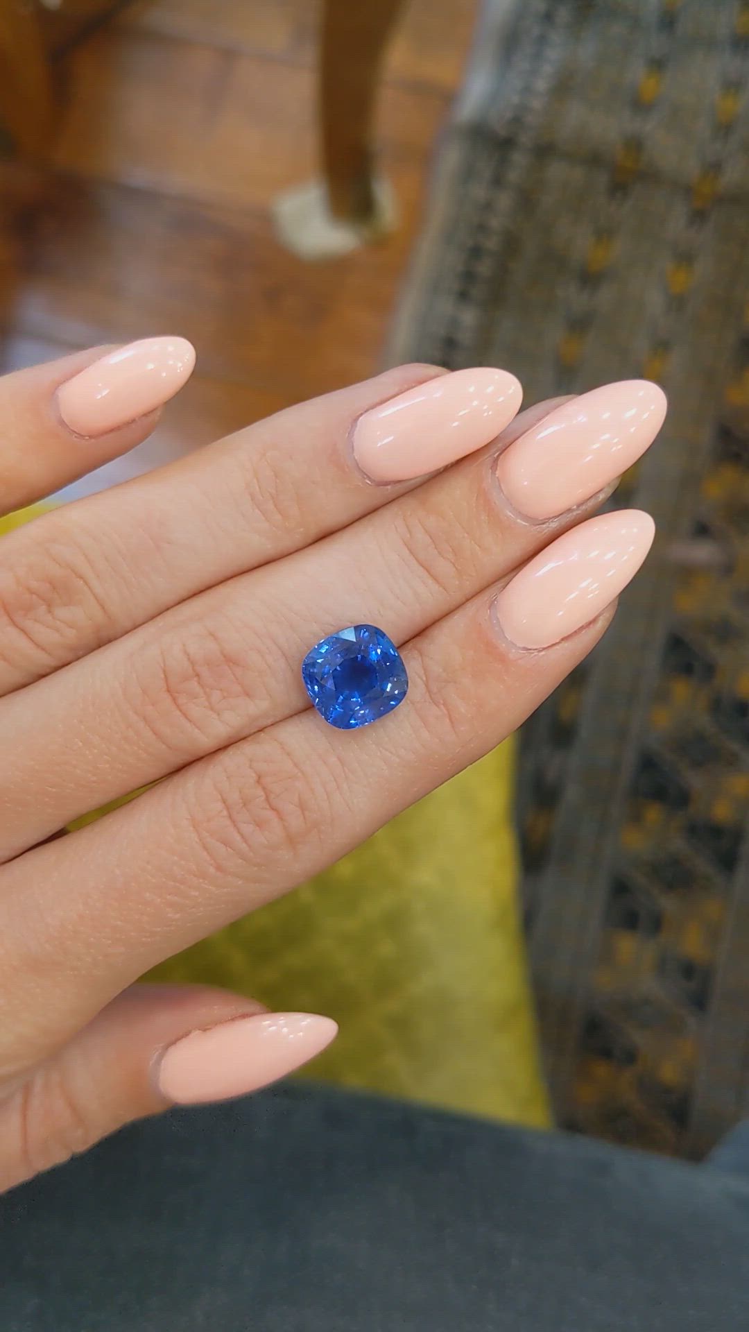 6.08 Ct. Blue Sapphire from Ceylon (Sri Lanka) Size Video