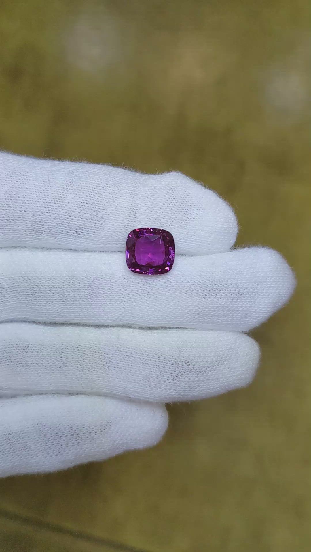 3.54 Ct. Purple Sapphire from Madagascar Size Video