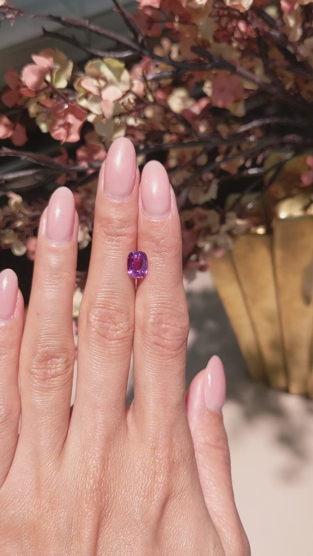 2.06 Ct. Purplish Pink Sapphire from Ceylon (Sri Lanka) Size Video