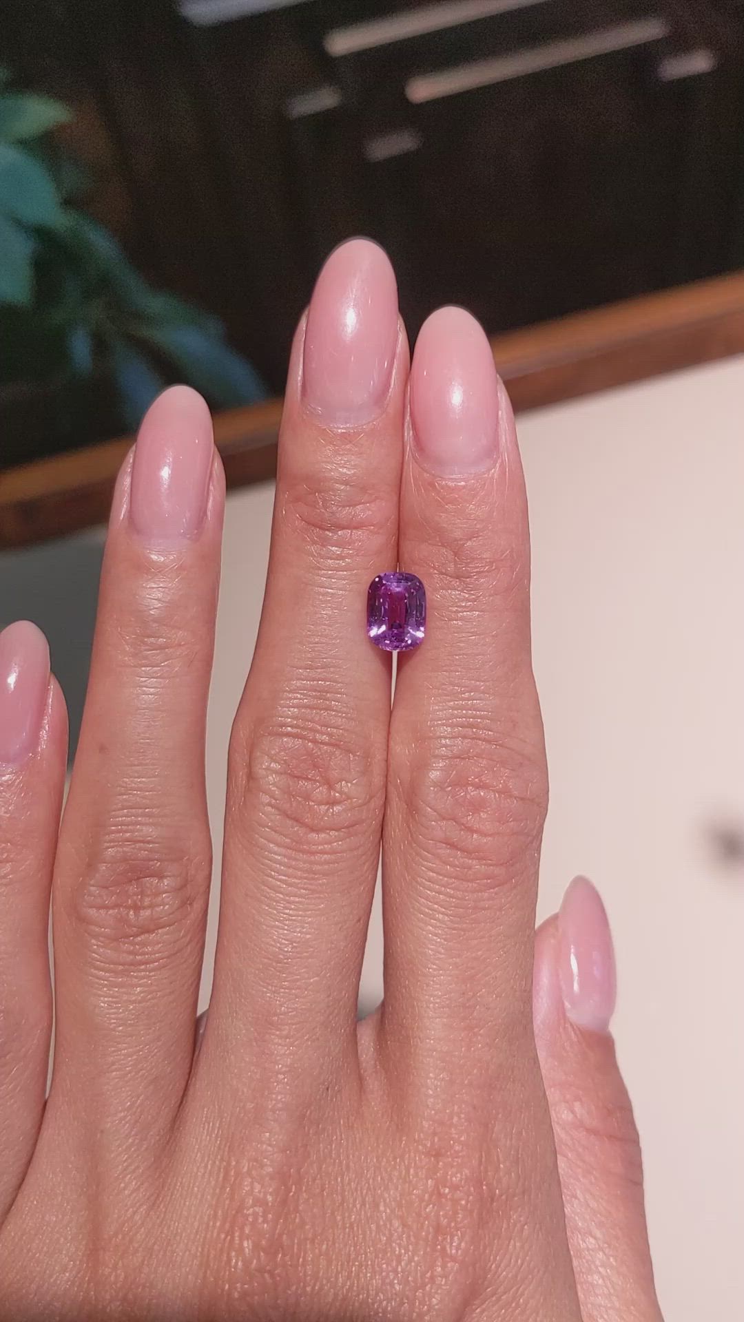2.06 Ct. Purplish Pink Sapphire from Ceylon (Sri Lanka) Size Video