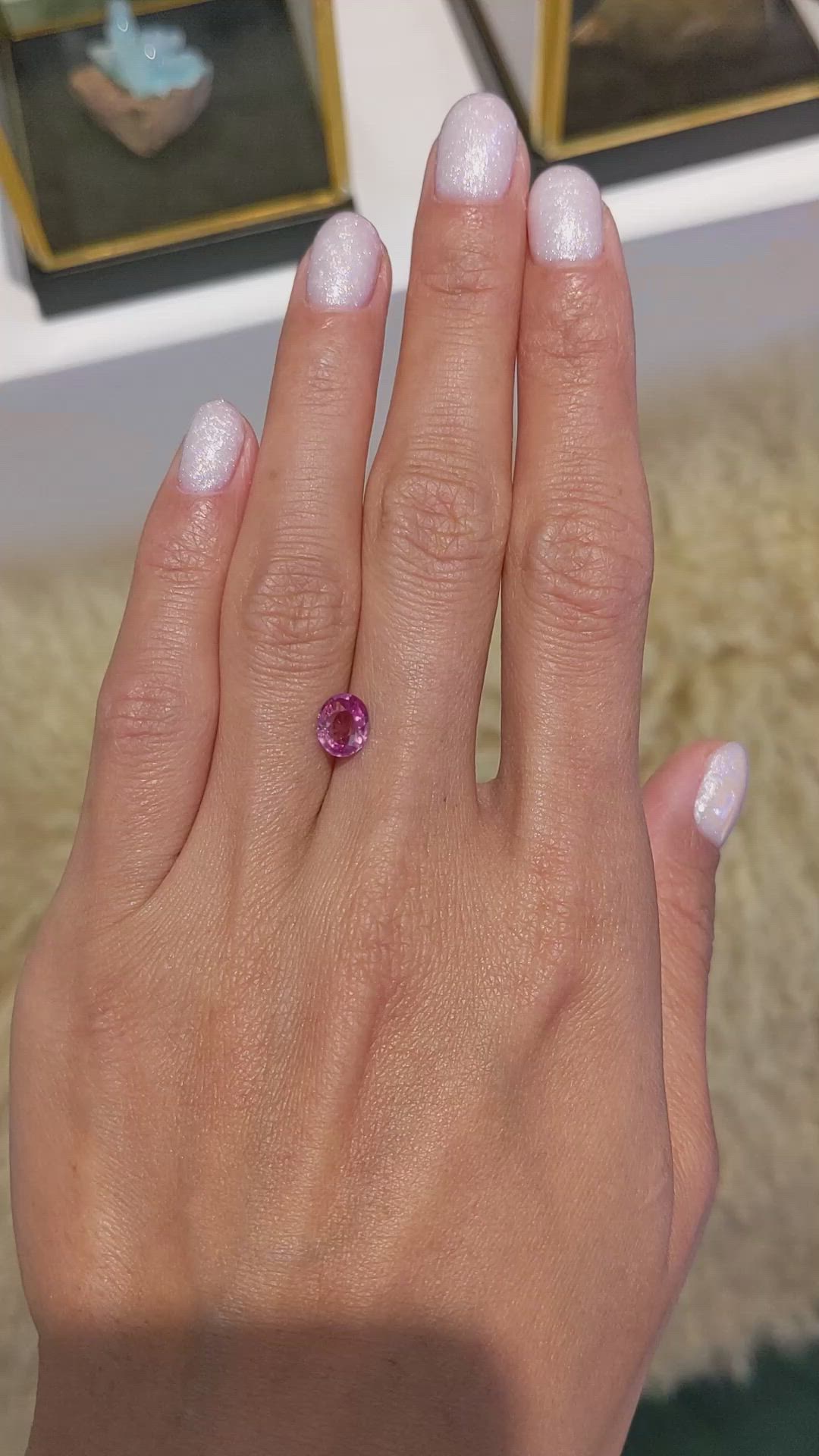 1.22 Ct. Purplish Pink Sapphire from Ceylon (Sri Lanka) Size Video