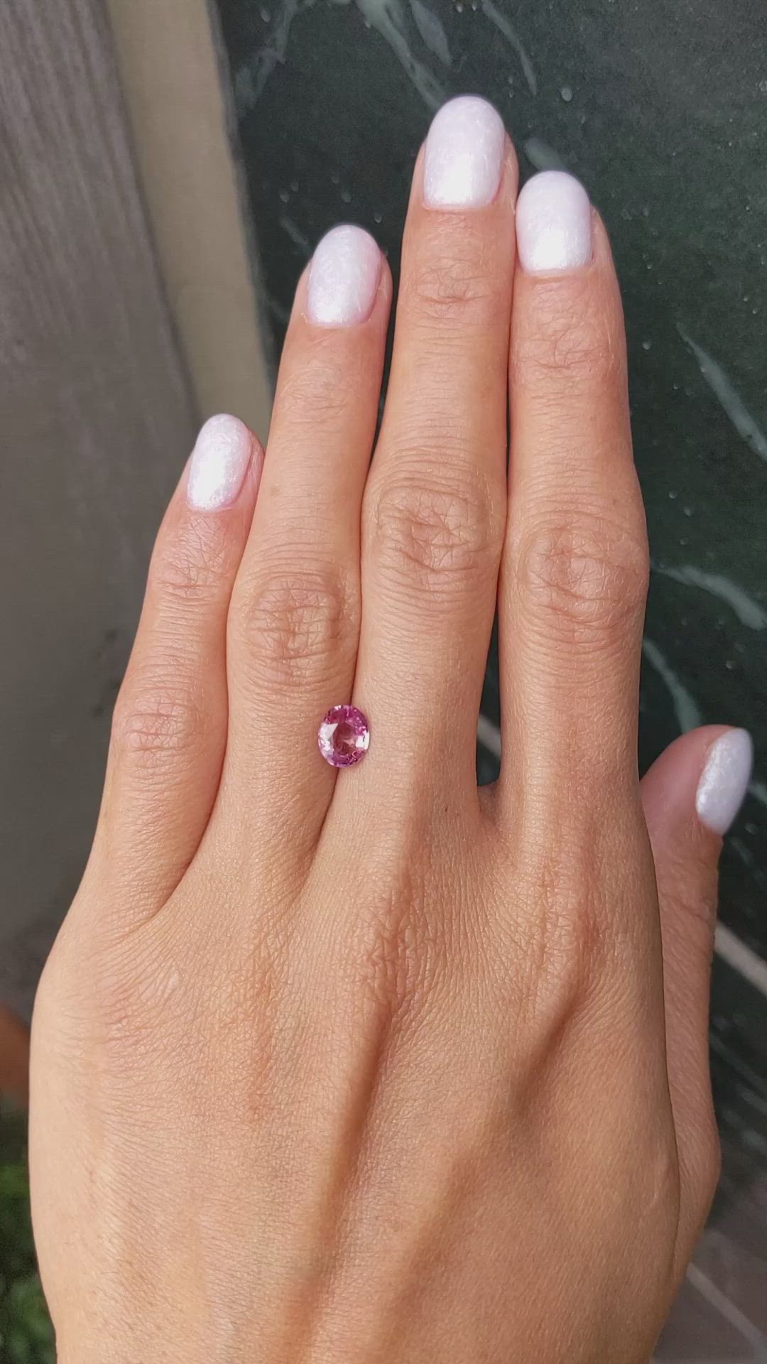 1.22 Ct. Purplish Pink Sapphire from Ceylon (Sri Lanka) Size Video