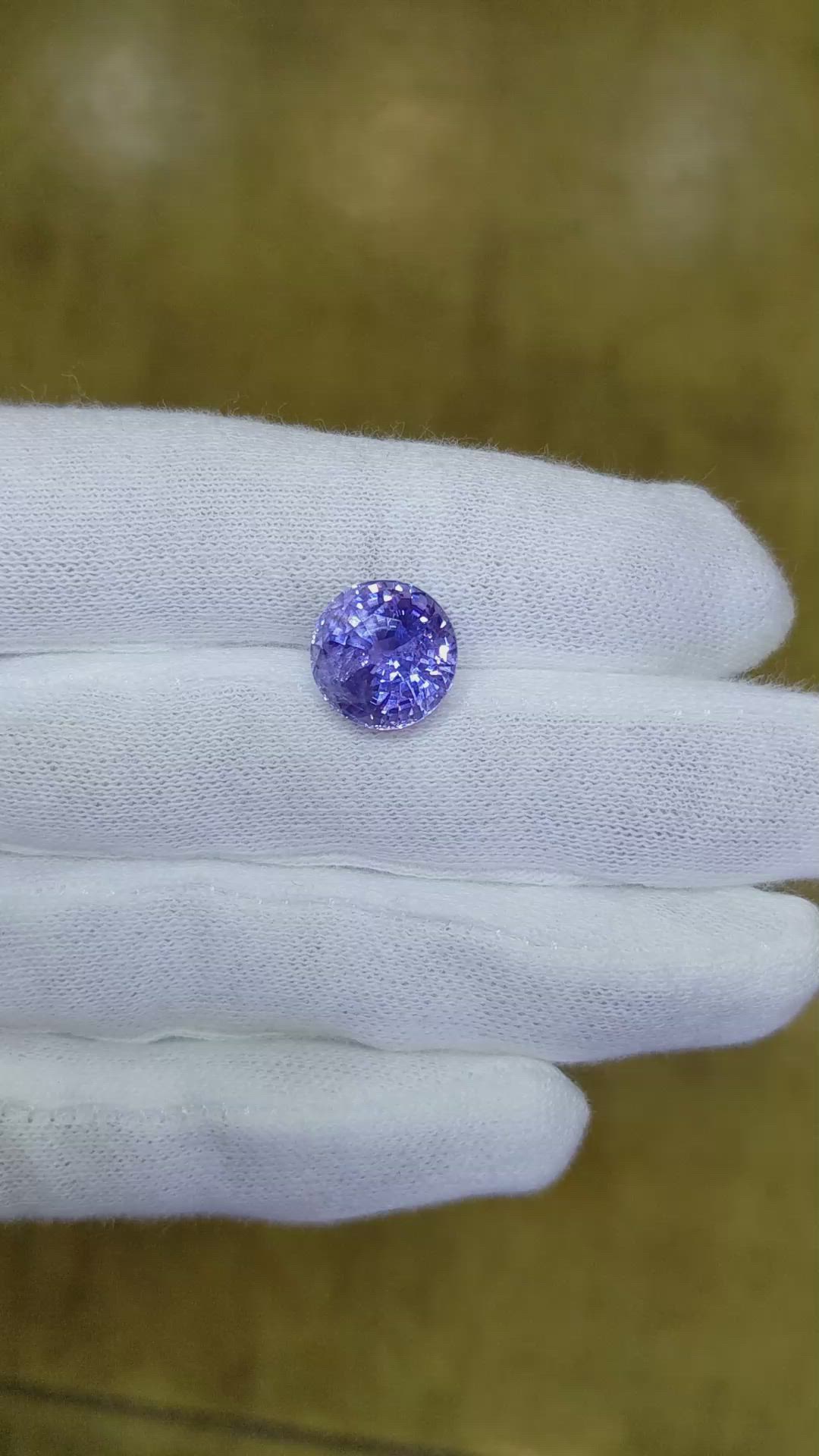 7.78 Ct. Violet Sapphire from Ceylon (Sri Lanka) Size Video