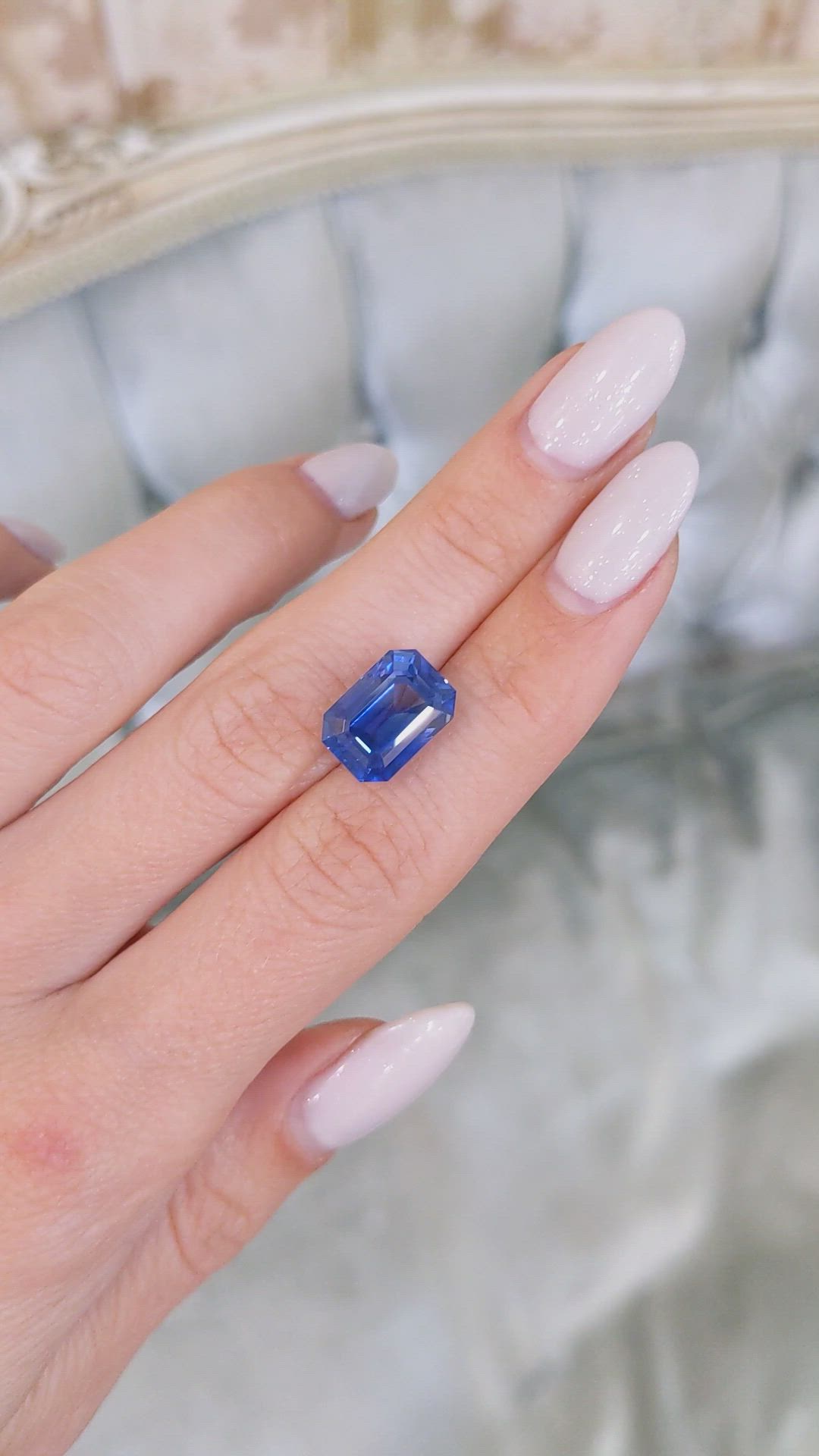 8.14 Ct. Blue Sapphire from Ceylon (Sri Lanka) Size Video