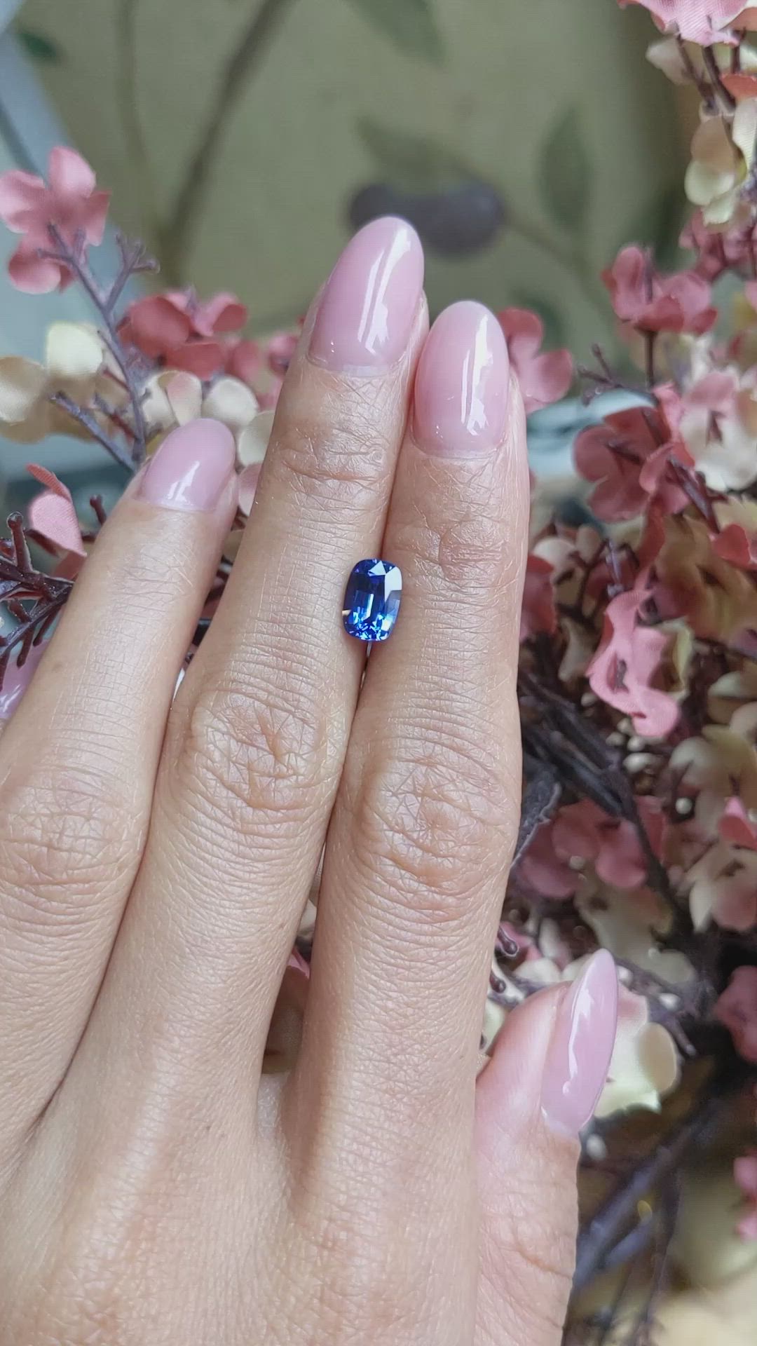1.54 Ct. Blue Sapphire from Ceylon (Sri Lanka) Size Video