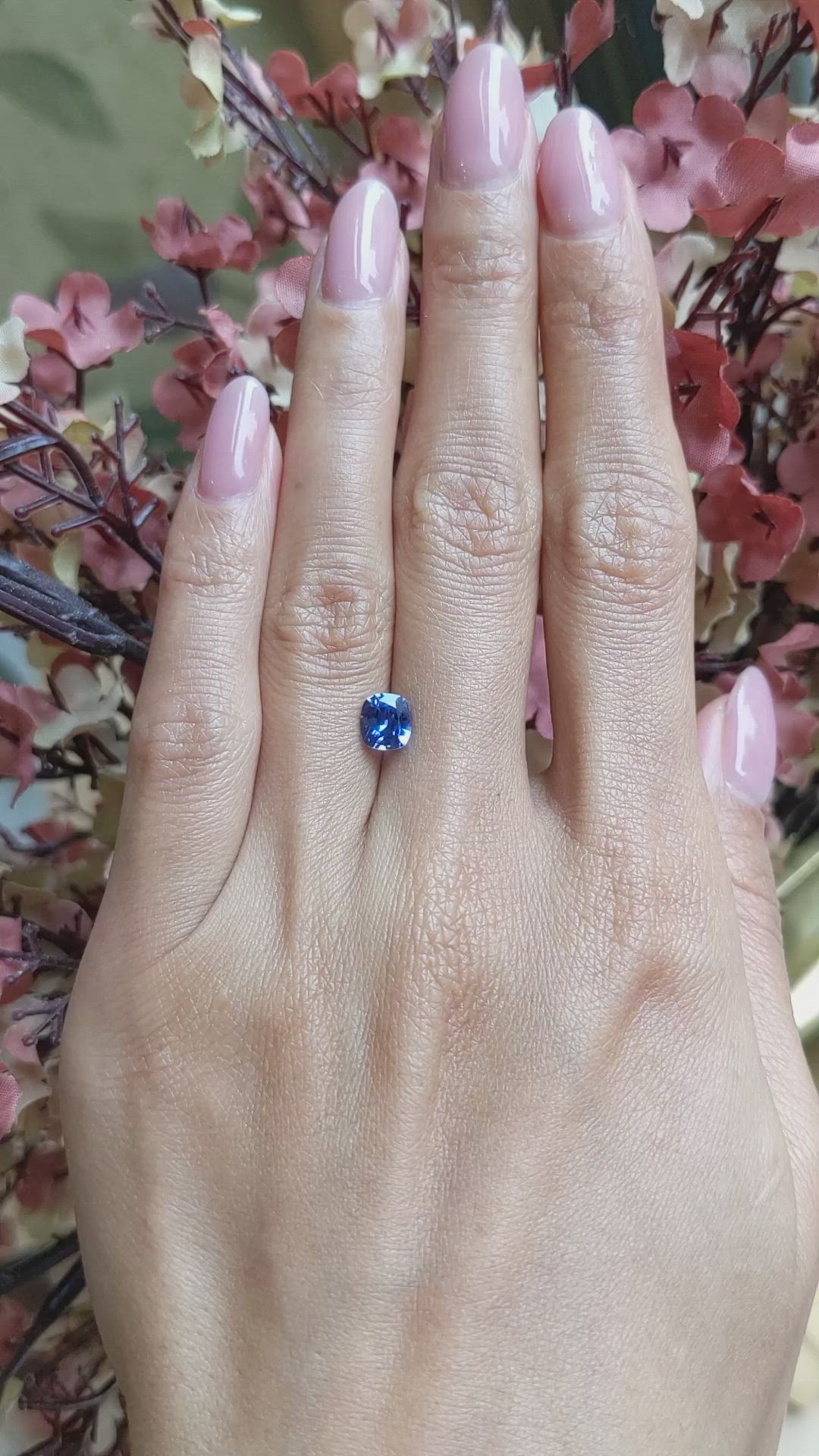 1.03 Ct. Blue Sapphire from Ceylon (Sri Lanka) Size Video