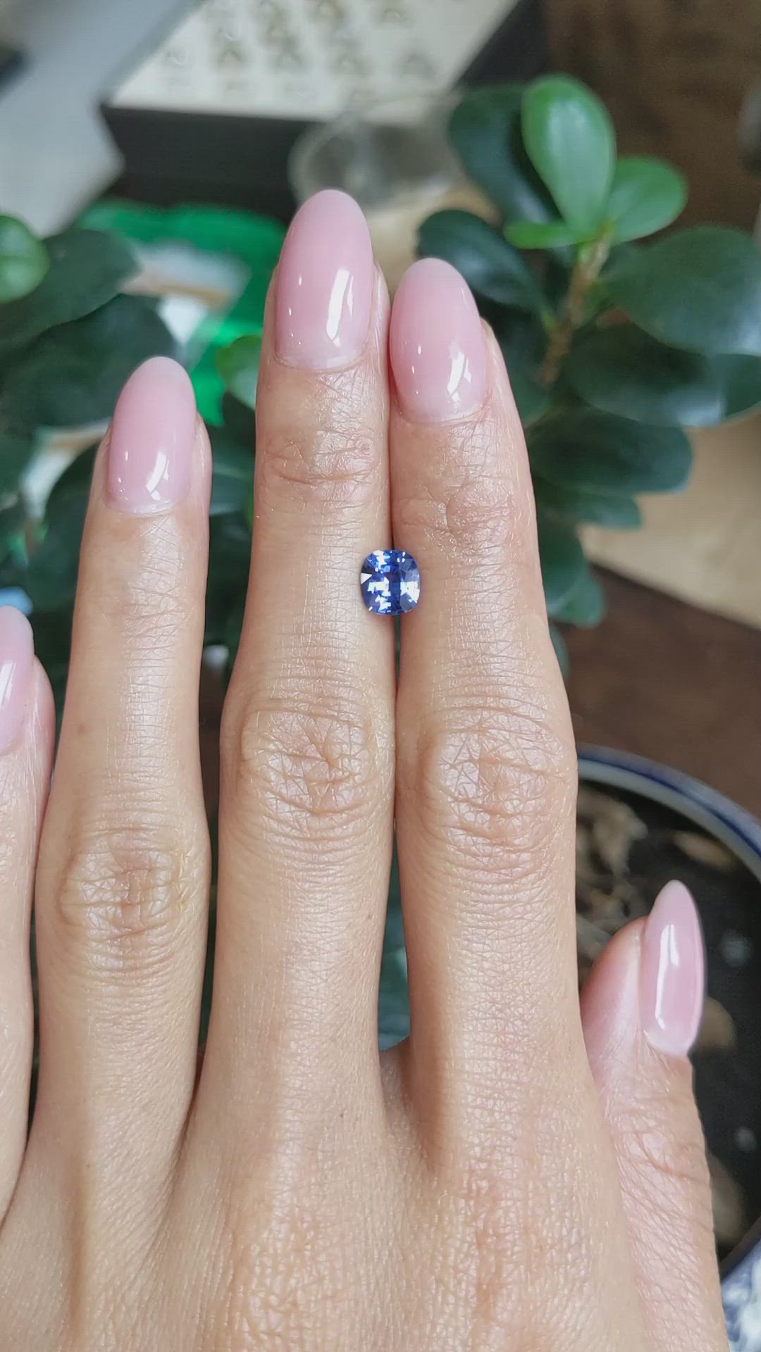 1.03 Ct. Blue Sapphire from Ceylon (Sri Lanka) Size Video