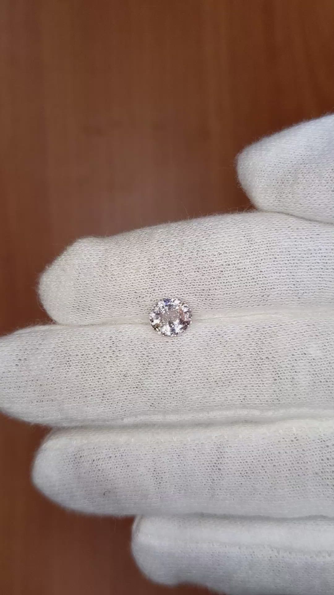 1.26 Ct. Peach Sapphire from Ceylon (Sri Lanka) Size Video
