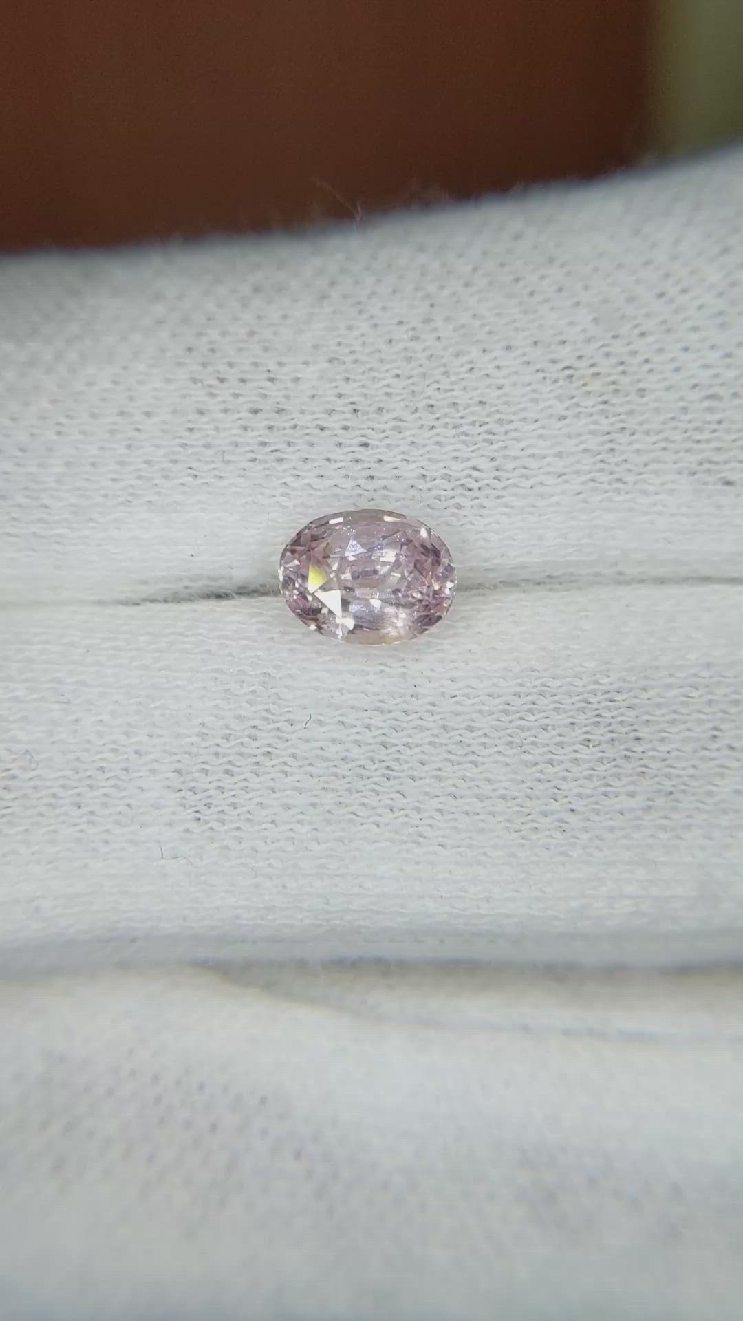 1.29 Ct. Peach Sapphire from Ceylon (Sri Lanka) Size Video
