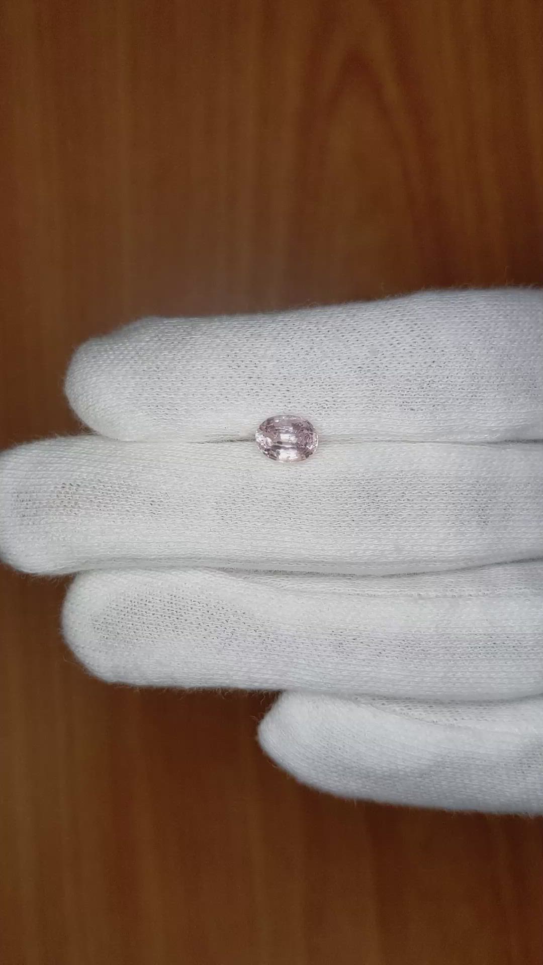 1.29 Ct. Peach Sapphire from Ceylon (Sri Lanka) Size Video