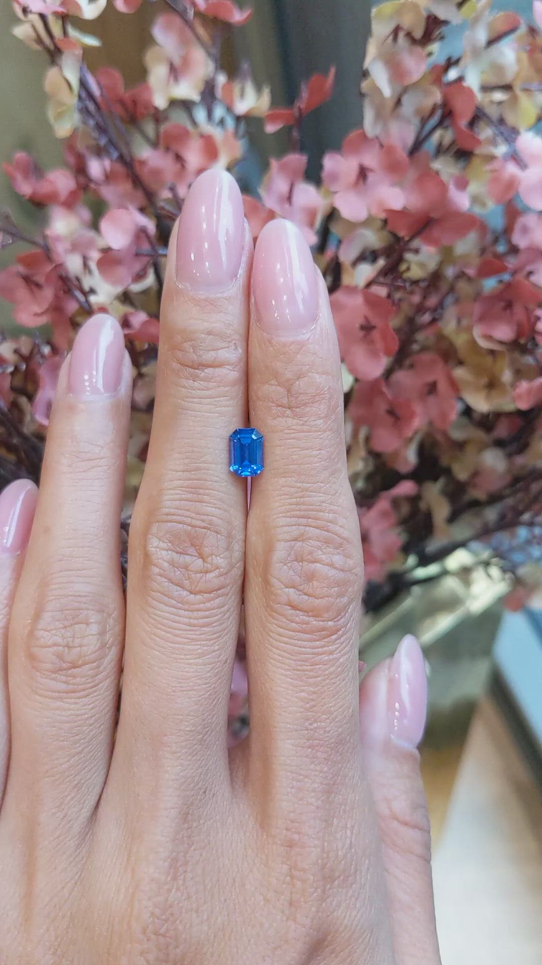 1.09 Ct. Blue Sapphire from Ceylon (Sri Lanka) Size Video