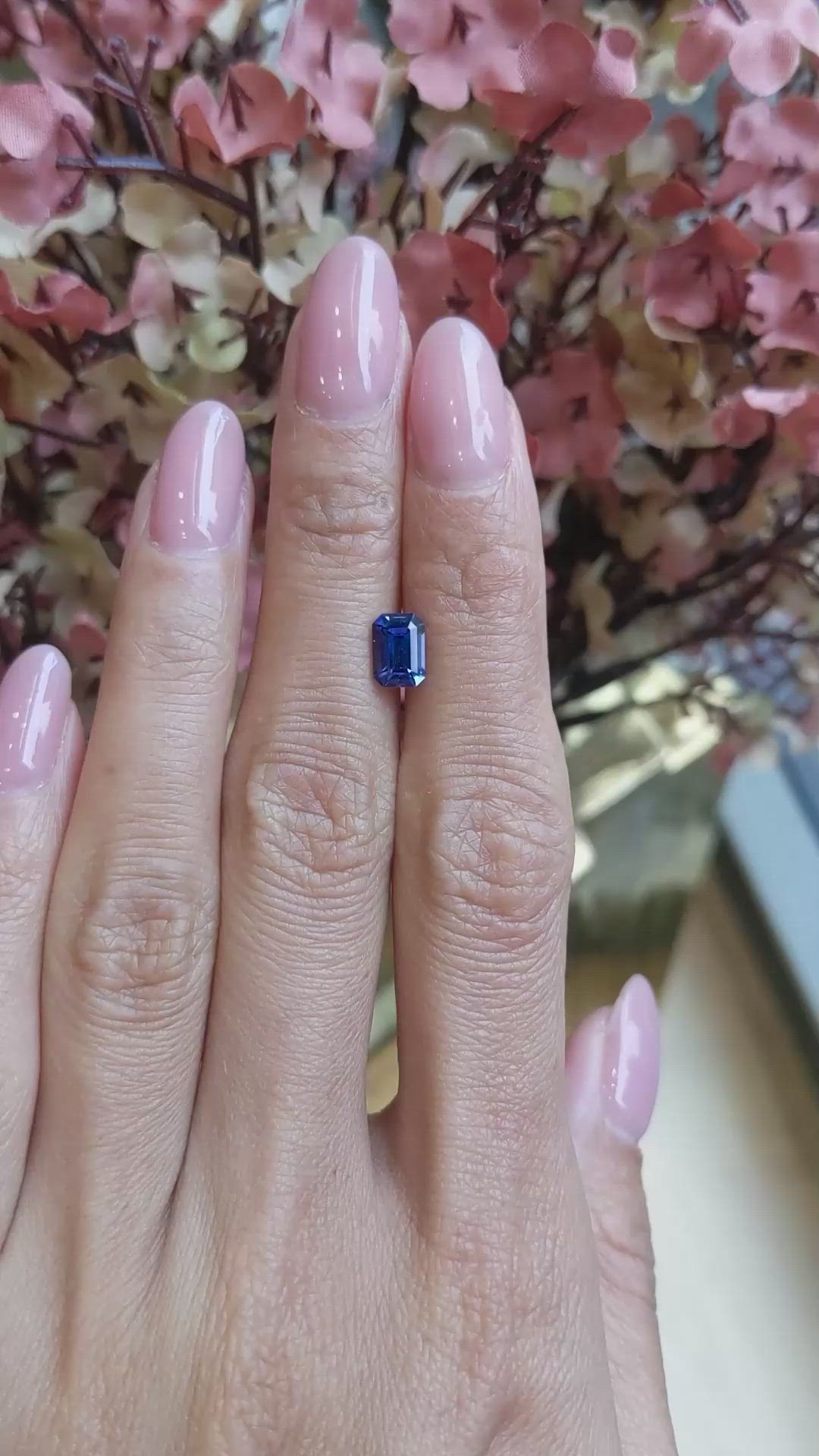 1.34 Ct. Blue Sapphire from Ceylon (Sri Lanka) Size Video