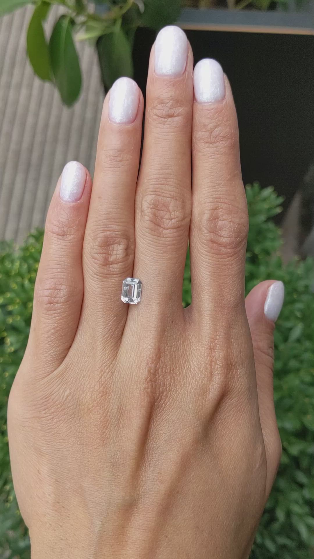 1.53 Ct. White Sapphire from Ceylon (Sri Lanka) Size Video