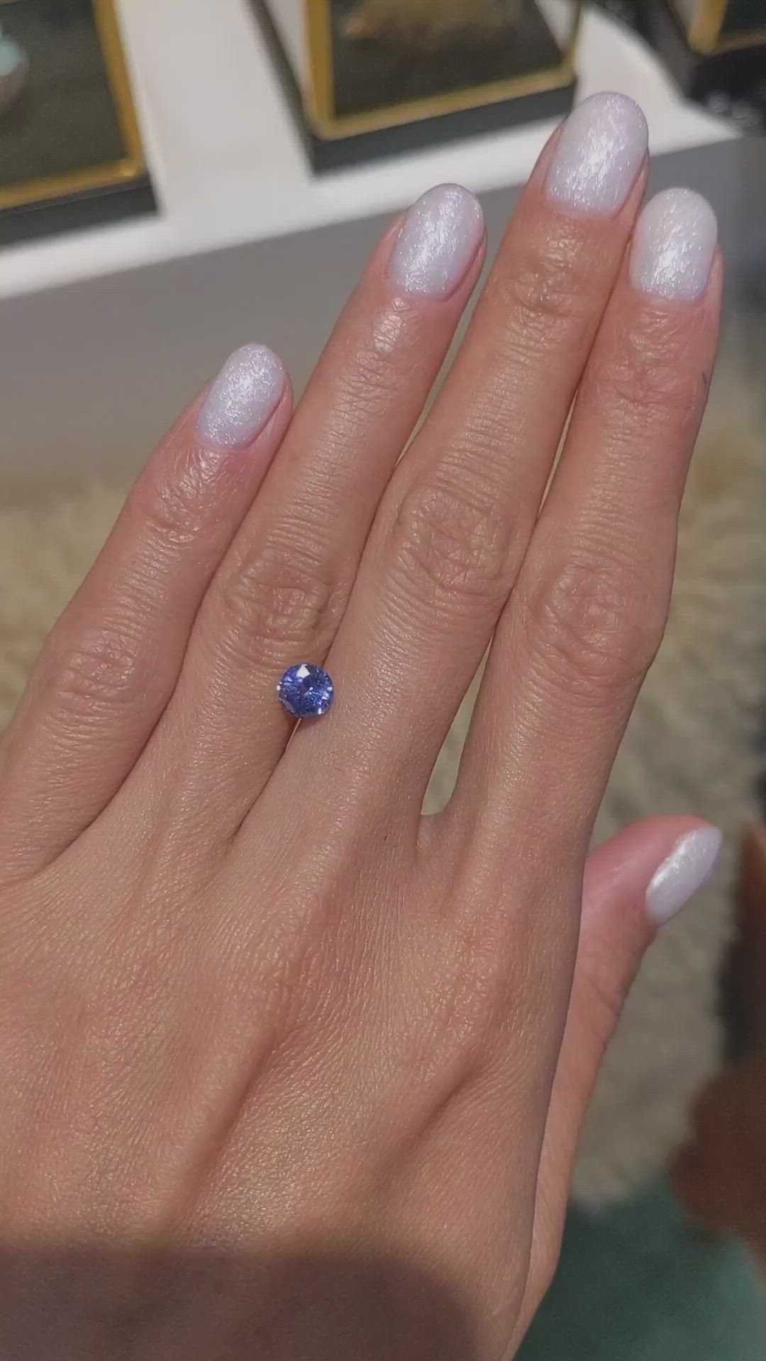 1.19 Ct. Blue Sapphire from Ceylon (Sri Lanka) Size Video