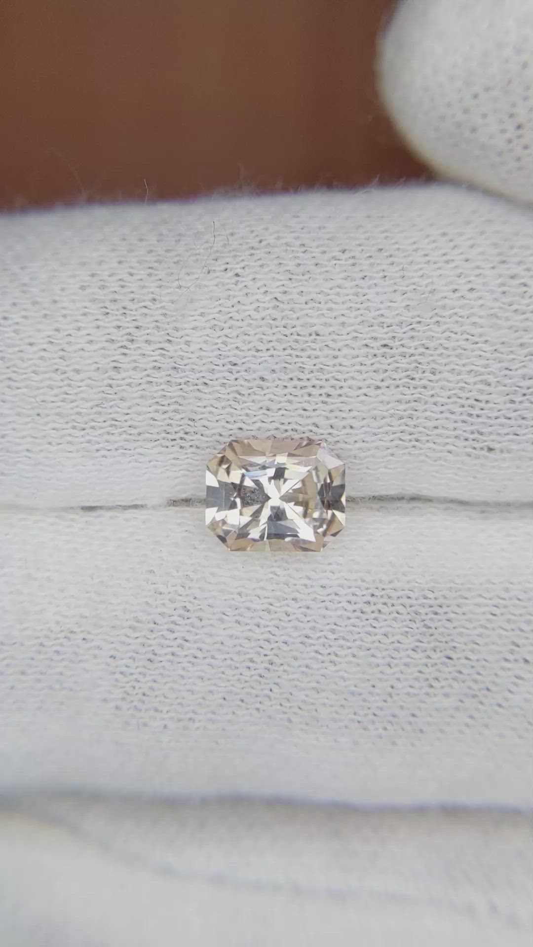 1.37 Ct. Peach Sapphire from Ceylon (Sri Lanka) Size Video