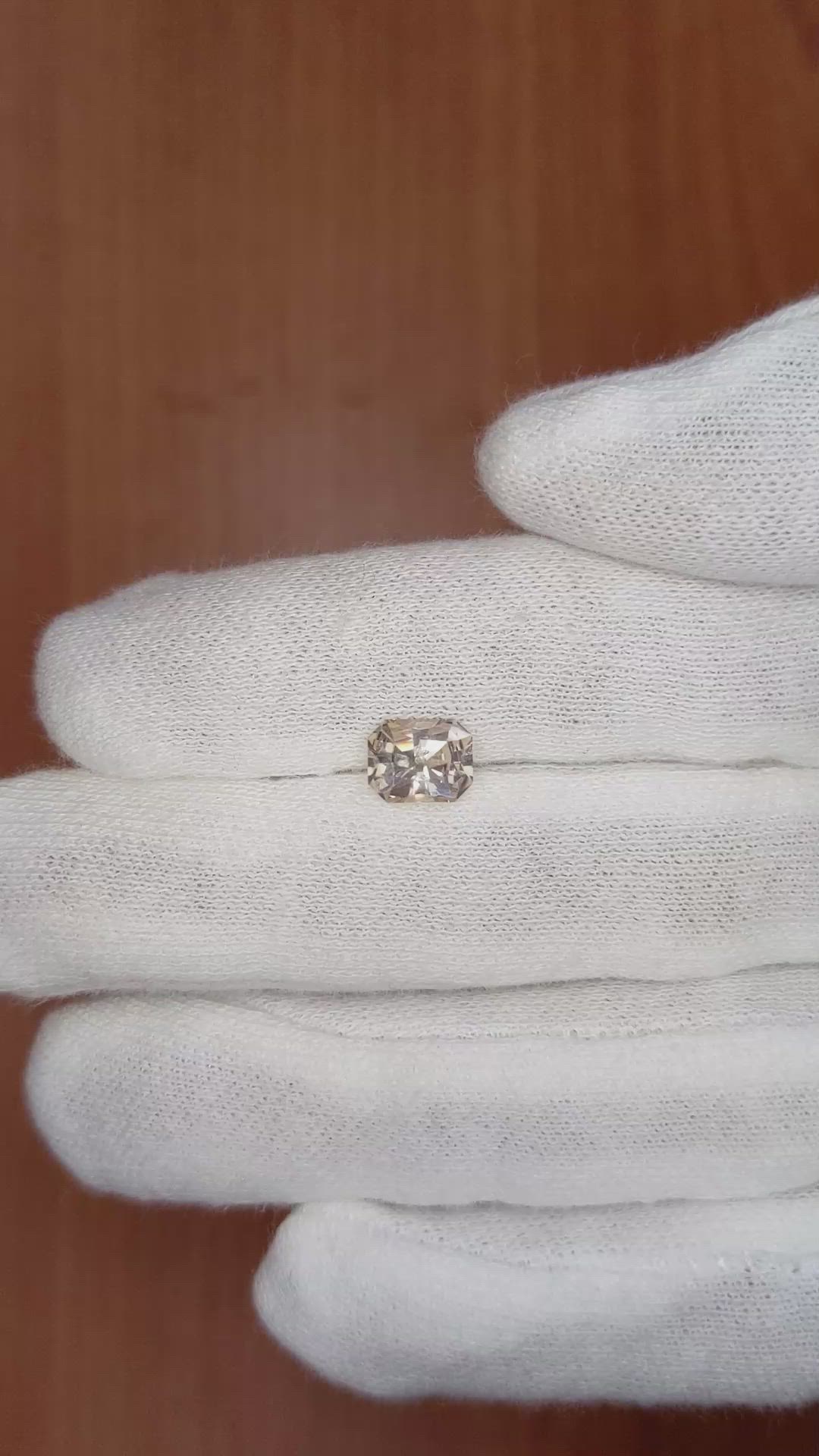 1.37 Ct. Peach Sapphire from Ceylon (Sri Lanka) Size Video