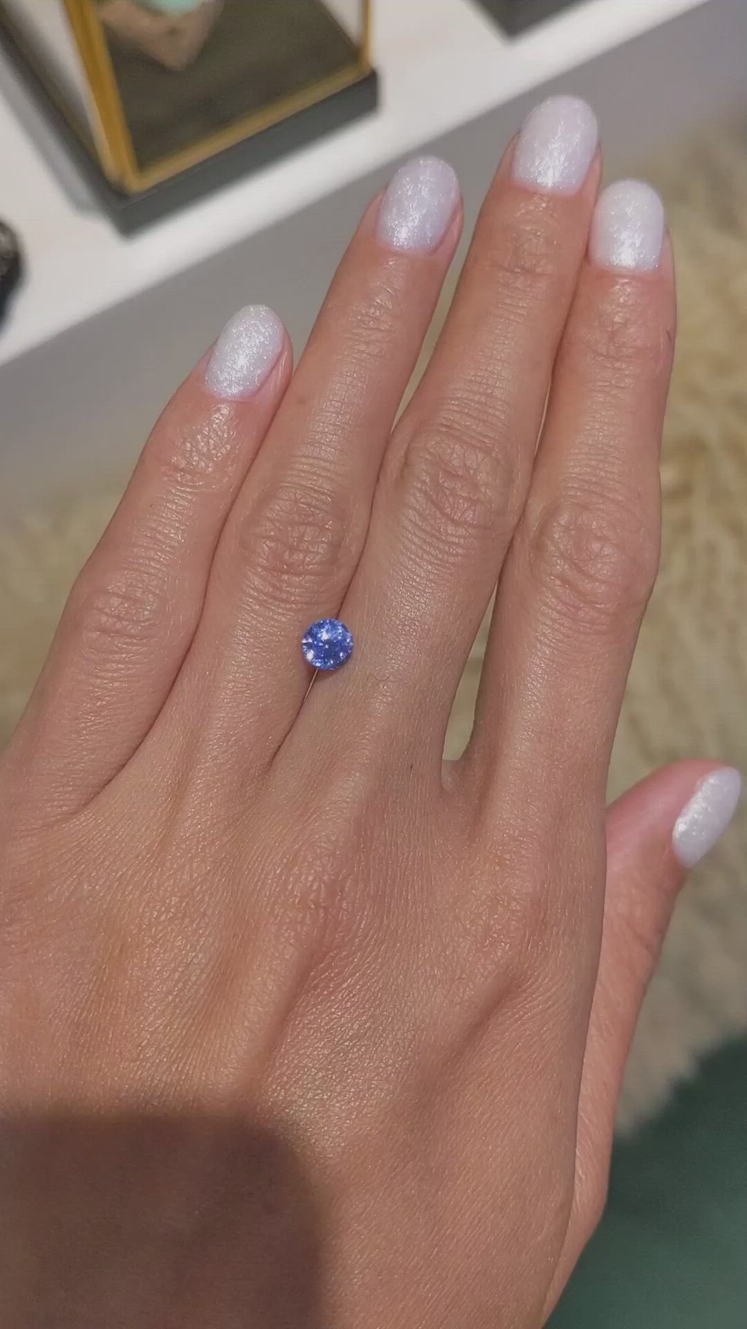 1.22 Ct. Blue Sapphire from Ceylon (Sri Lanka) Size Video