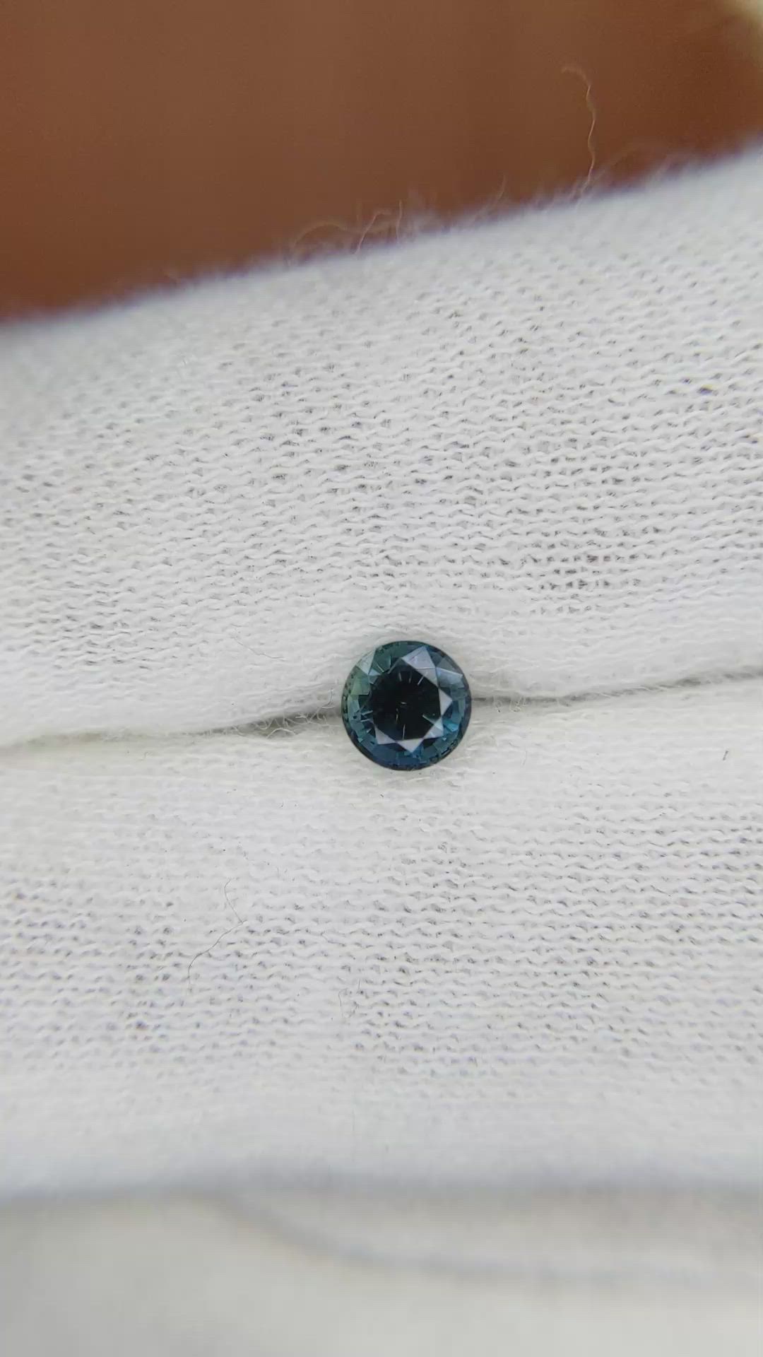0.53 Ct. Greenish Blue Sapphire from Madagascar Size Video