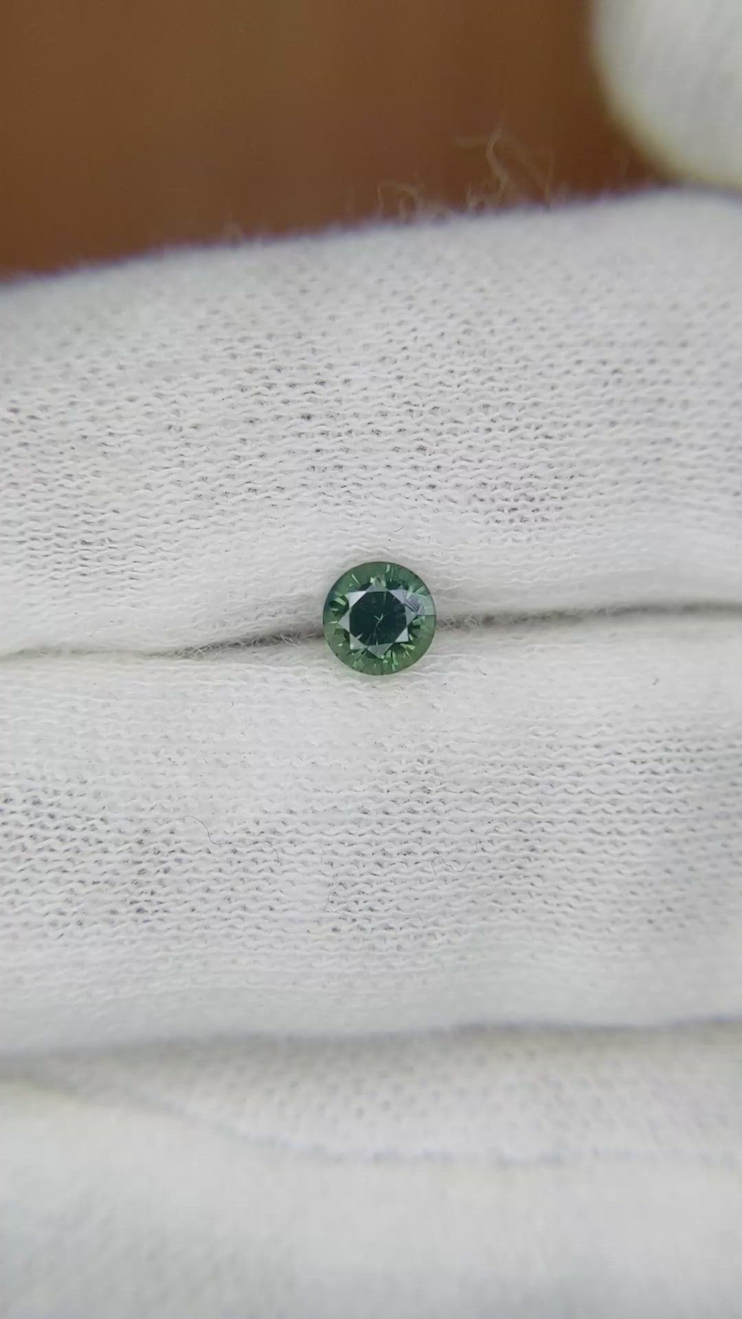 0.62 Ct. Bluish Green Sapphire from Madagascar Size Video