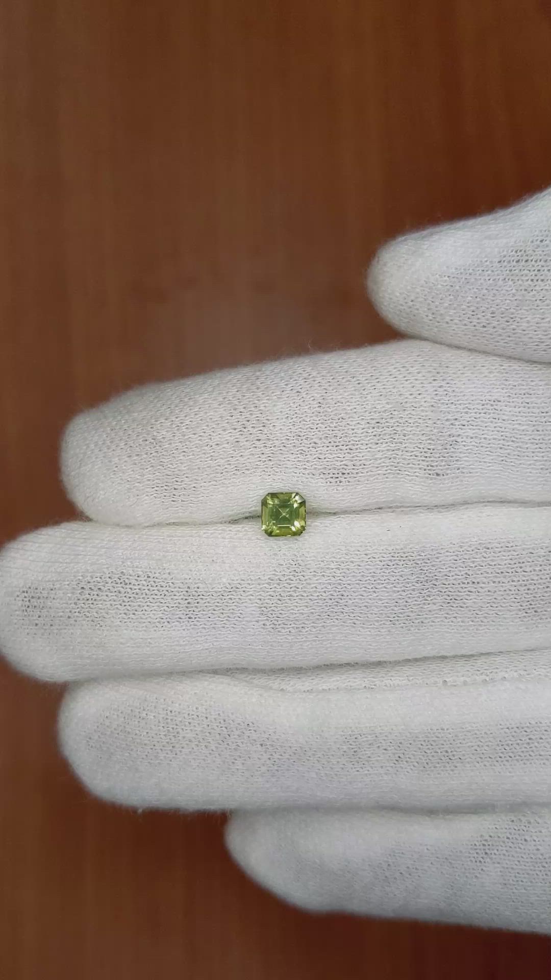 0.72 Ct. Yellowish Green Sapphire from Madagascar Size Video